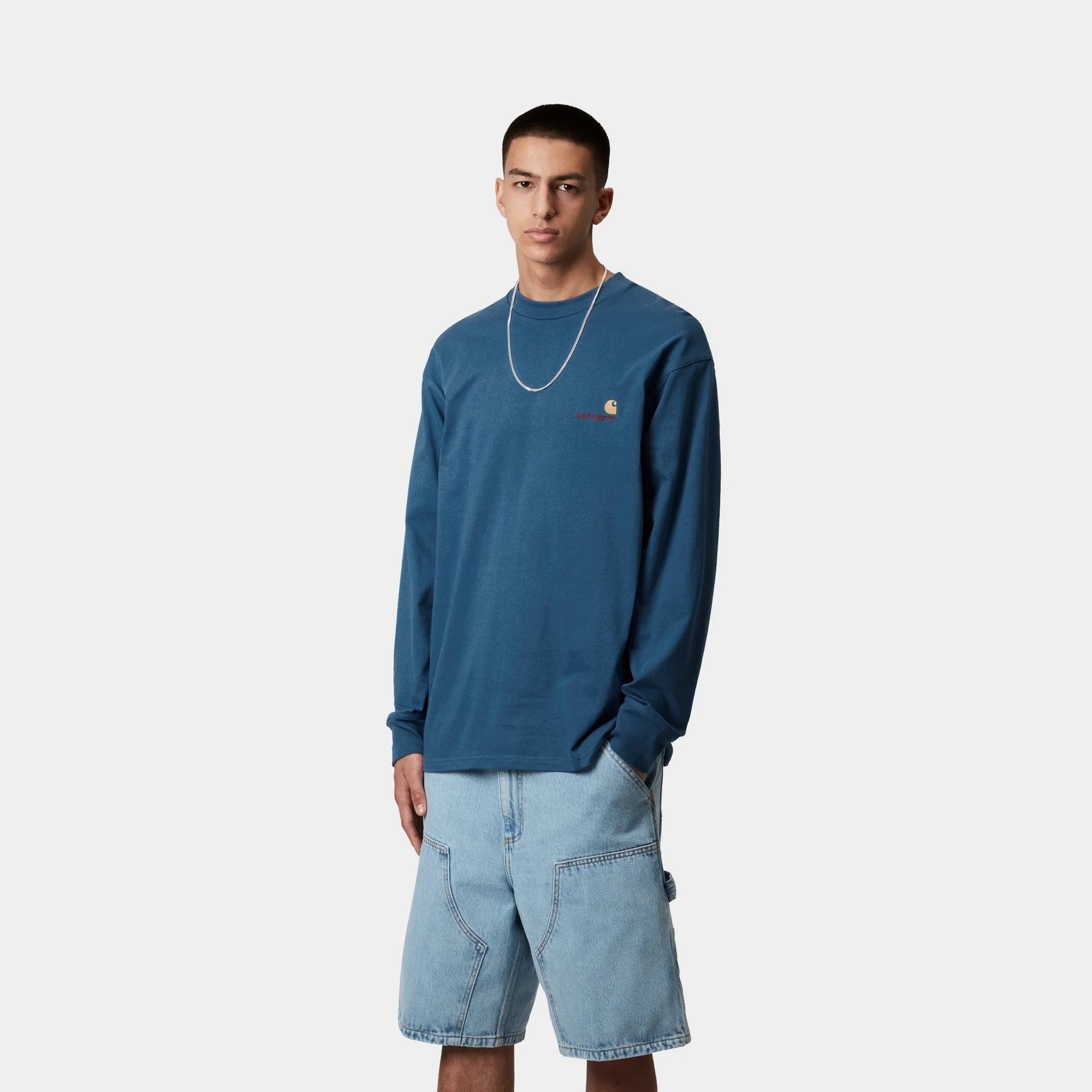 American Script Long Sleeve T-Shirt | Sodalite