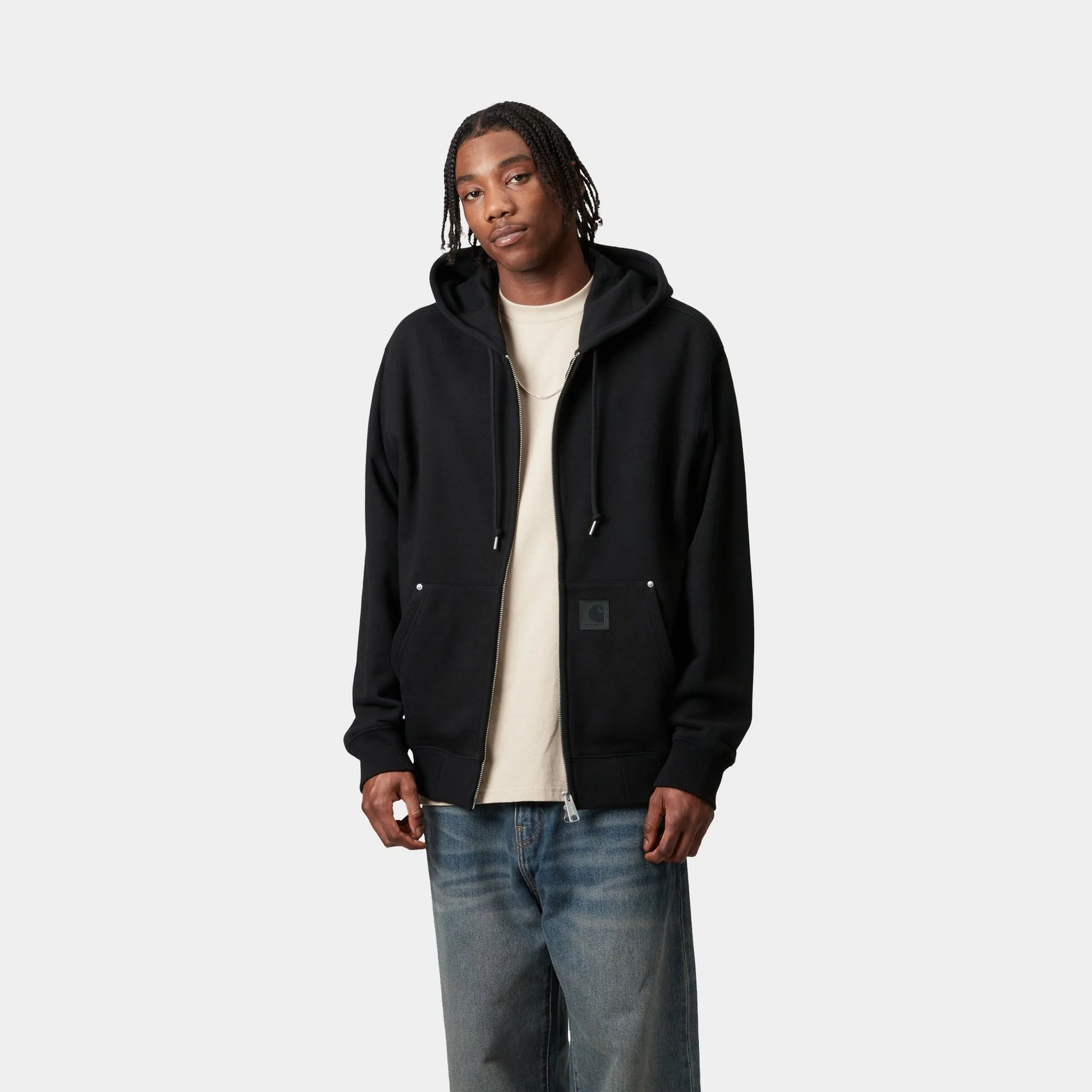 Hooded Eldon Sweatshirt Jacket | Black