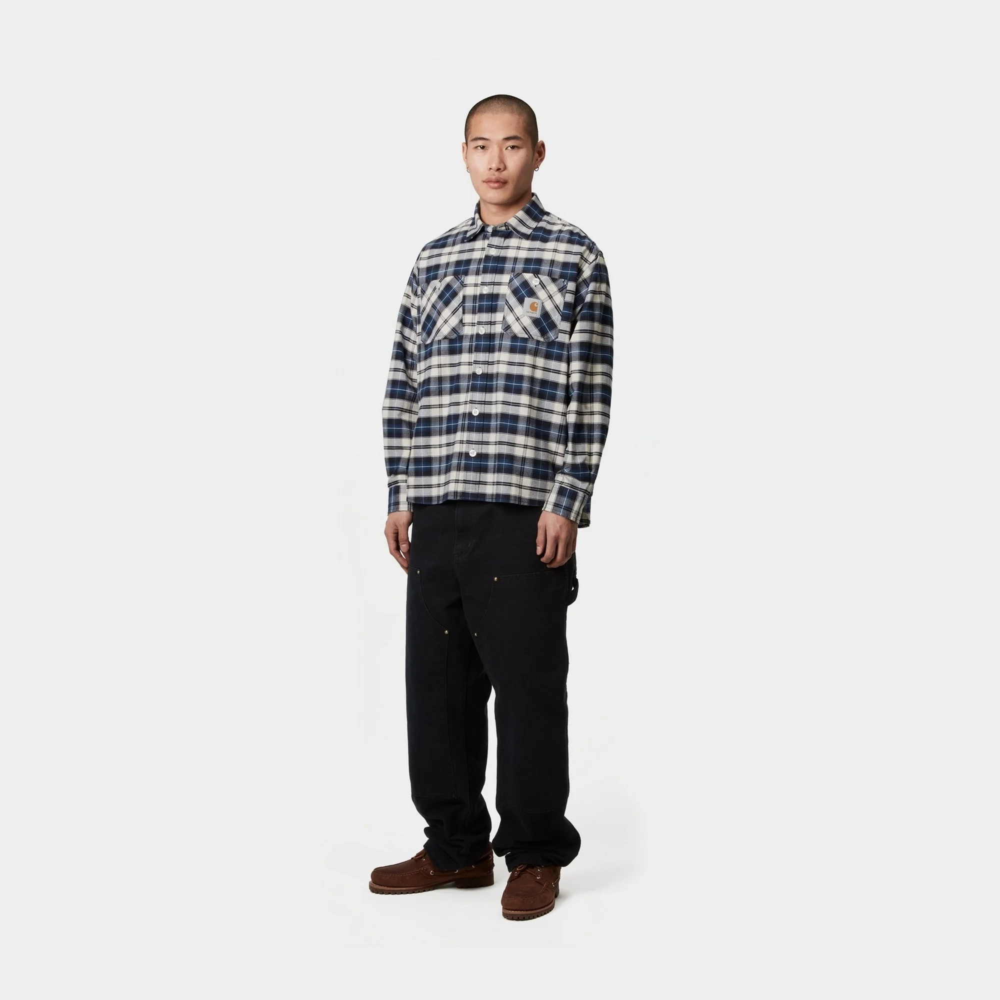 Tarbell Check Shirt | Dark Navy / White