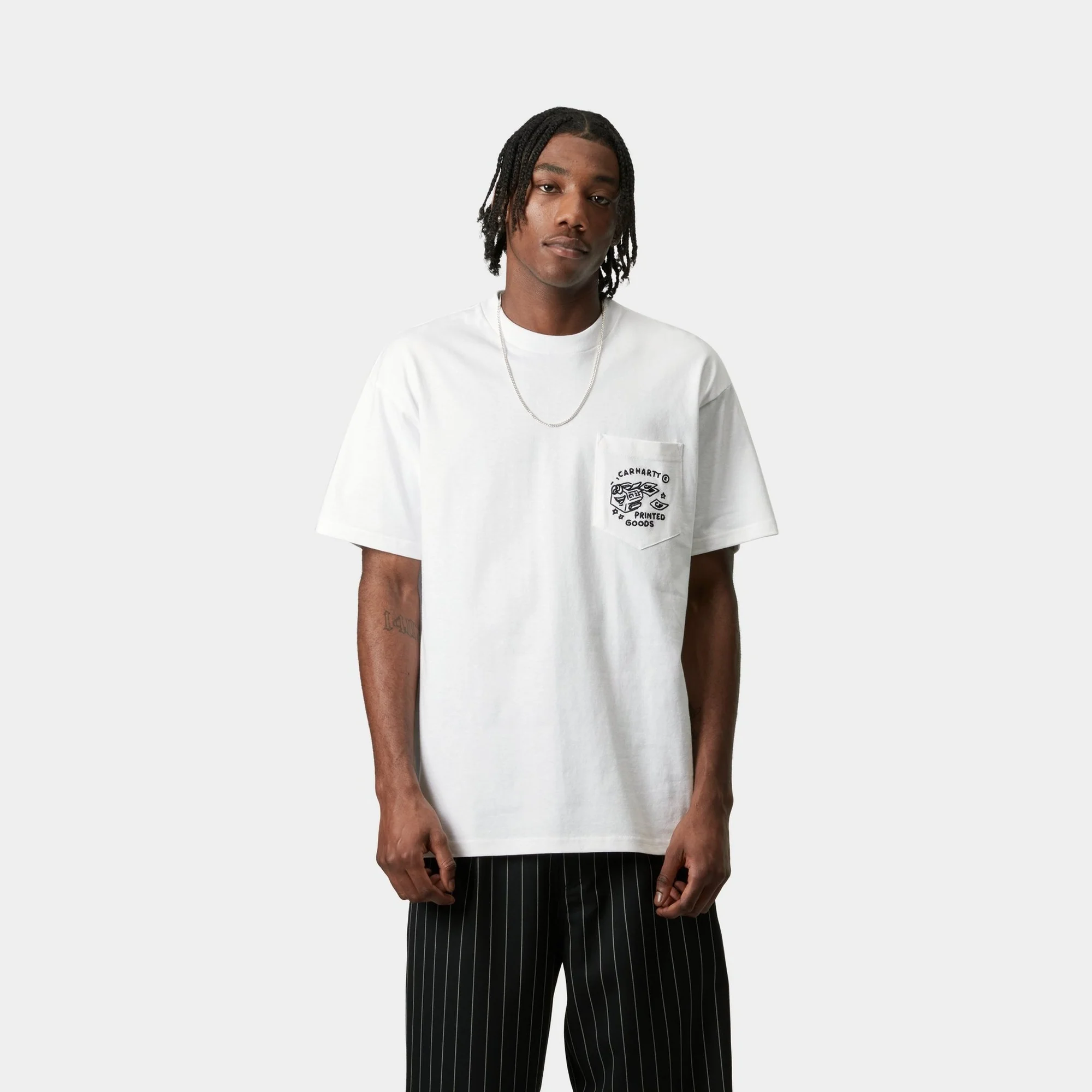 Fragments Pocket T-Shirt | White / Black
