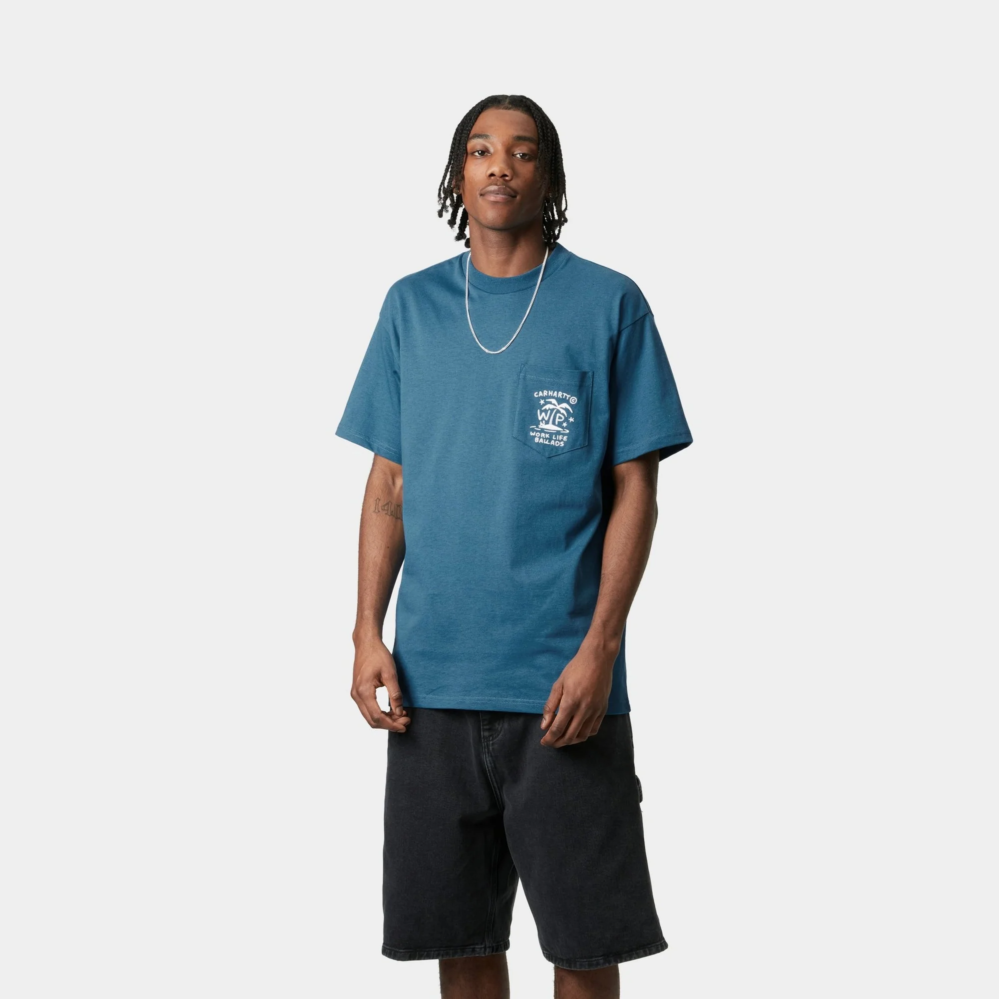 Fragments Pocket T-Shirt | Sodalite / White