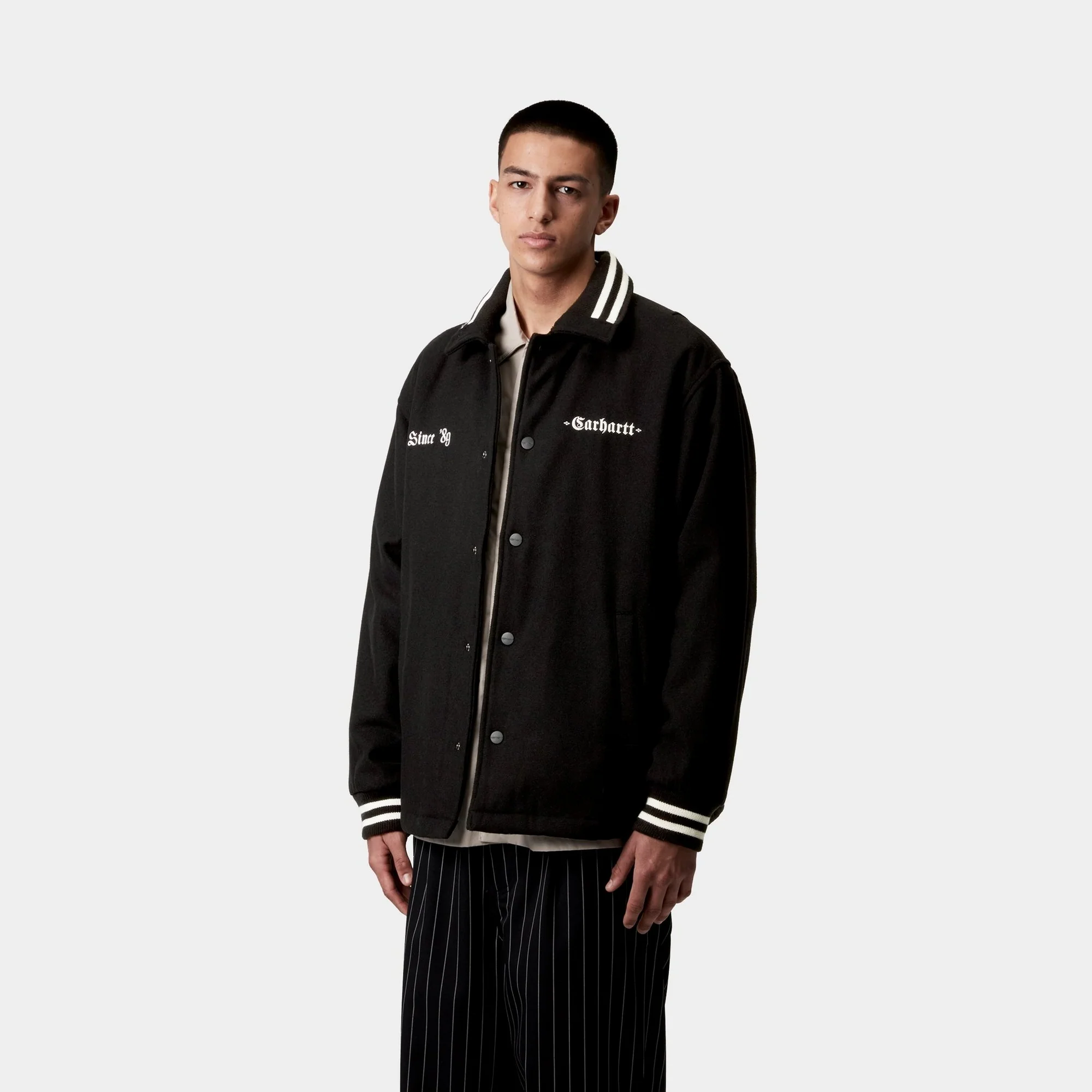 Wool Coach Jacket | Black / Wax