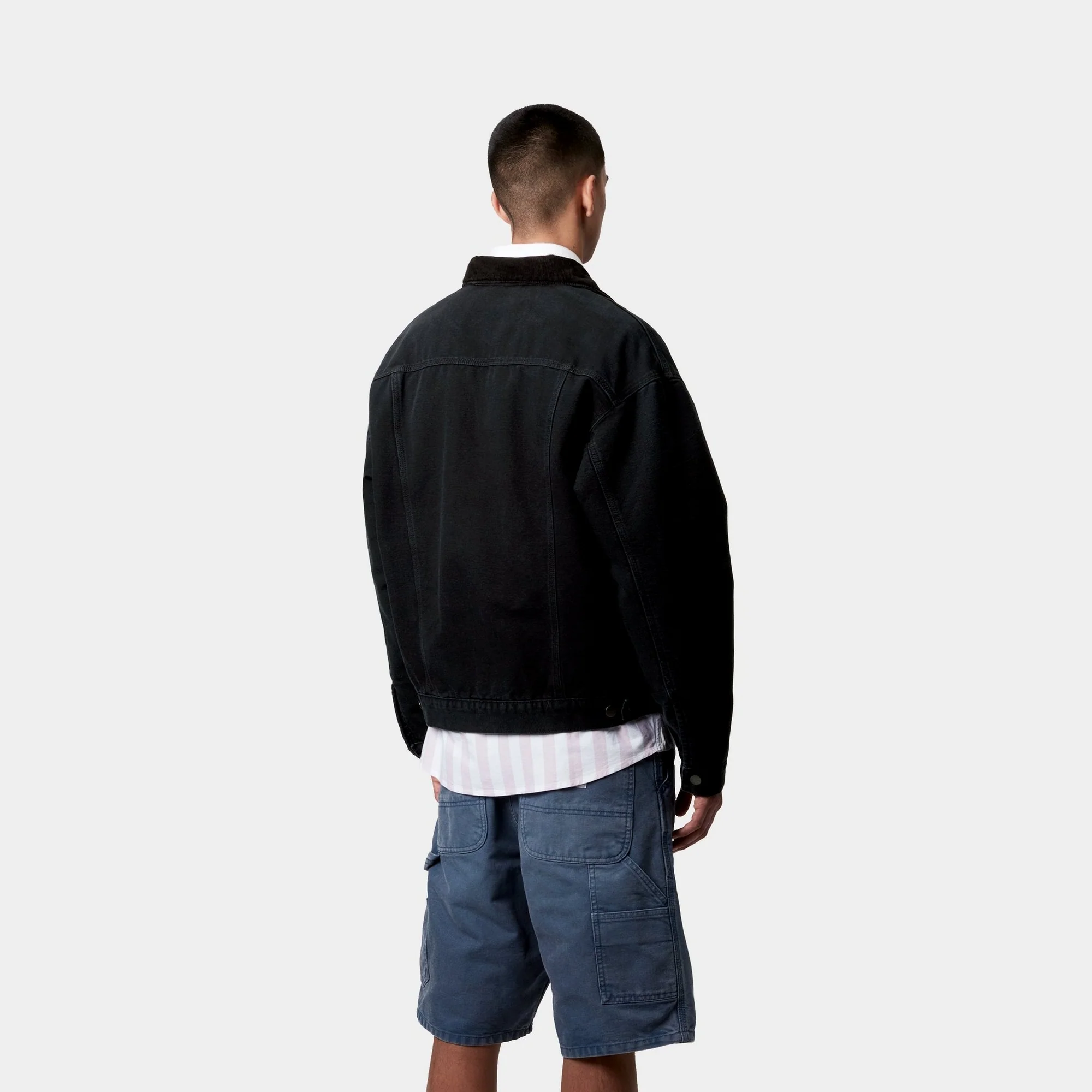 Dayton Trucker Jacket | Black / Black (stone canvas)