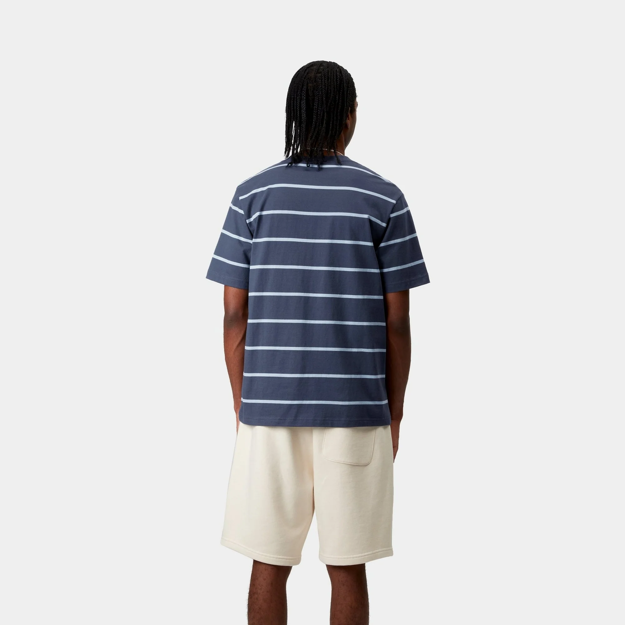 Aiken Stripe Pocket T-Shirt | Dusky Blue