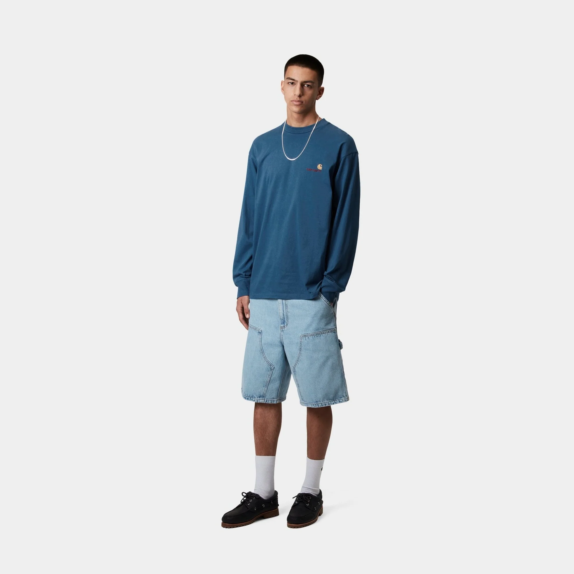 American Script Long Sleeve T-Shirt | Sodalite