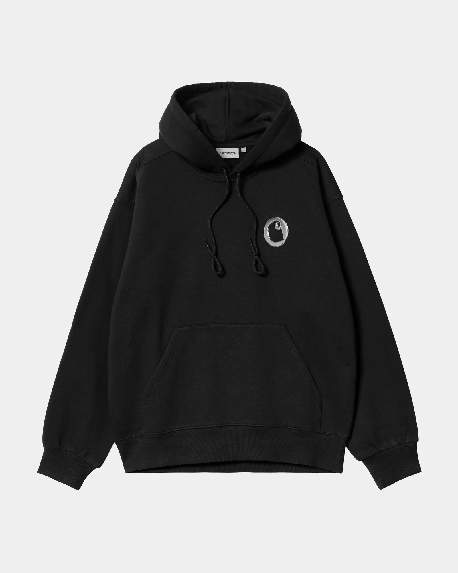 Hooded Charm Link Sweatshirt | Black / Silver (stone washed)