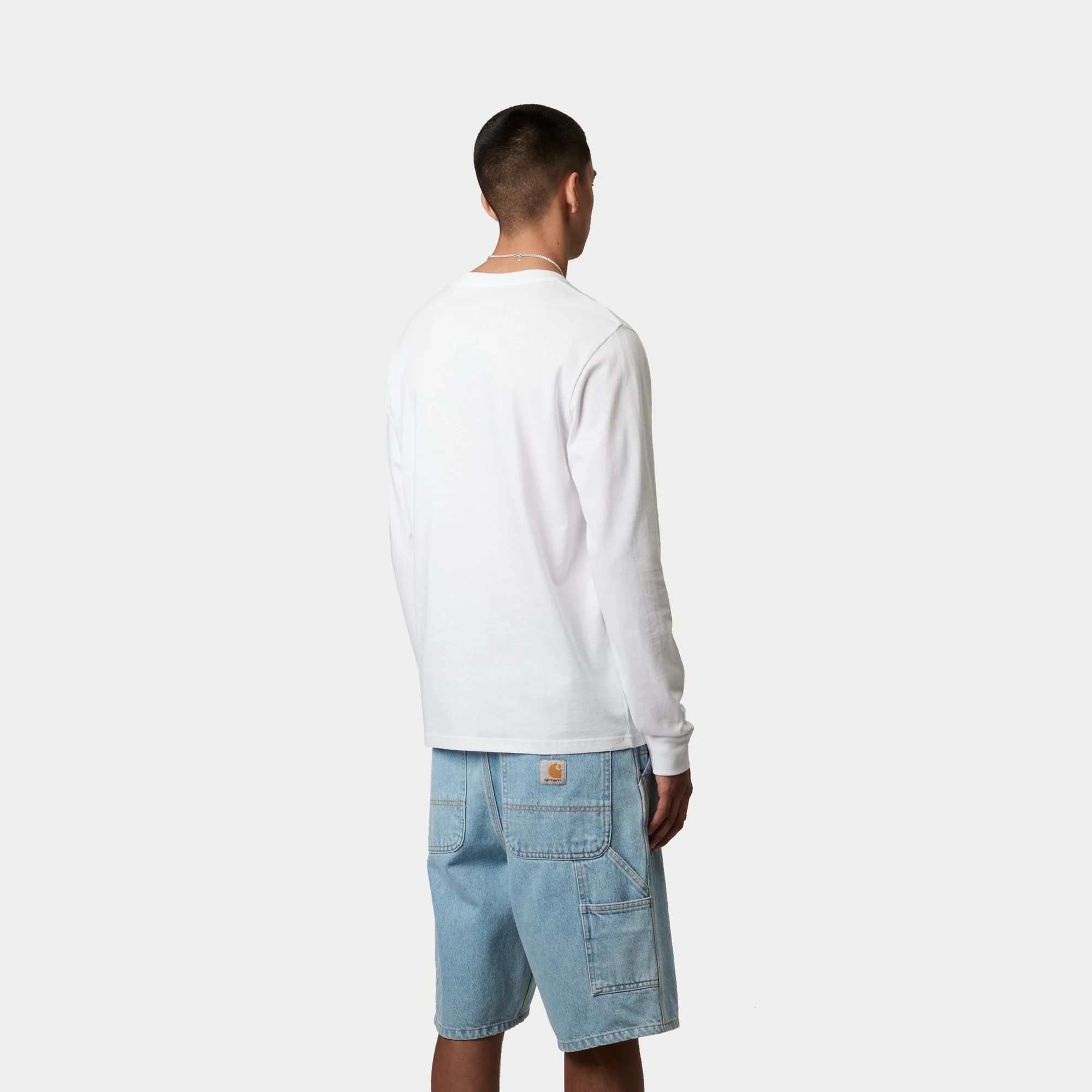 Long Sleeve Pocket T-Shirt | White