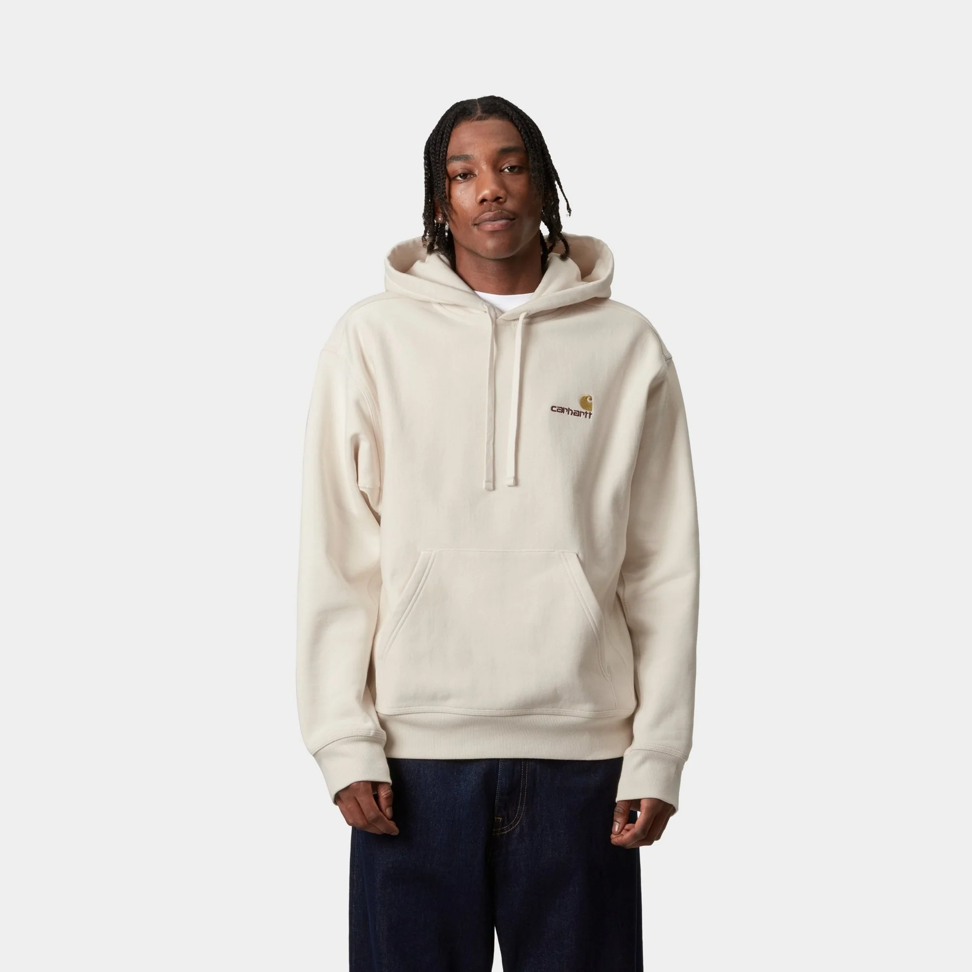 Hooded American Script Sweatshirt | Natural