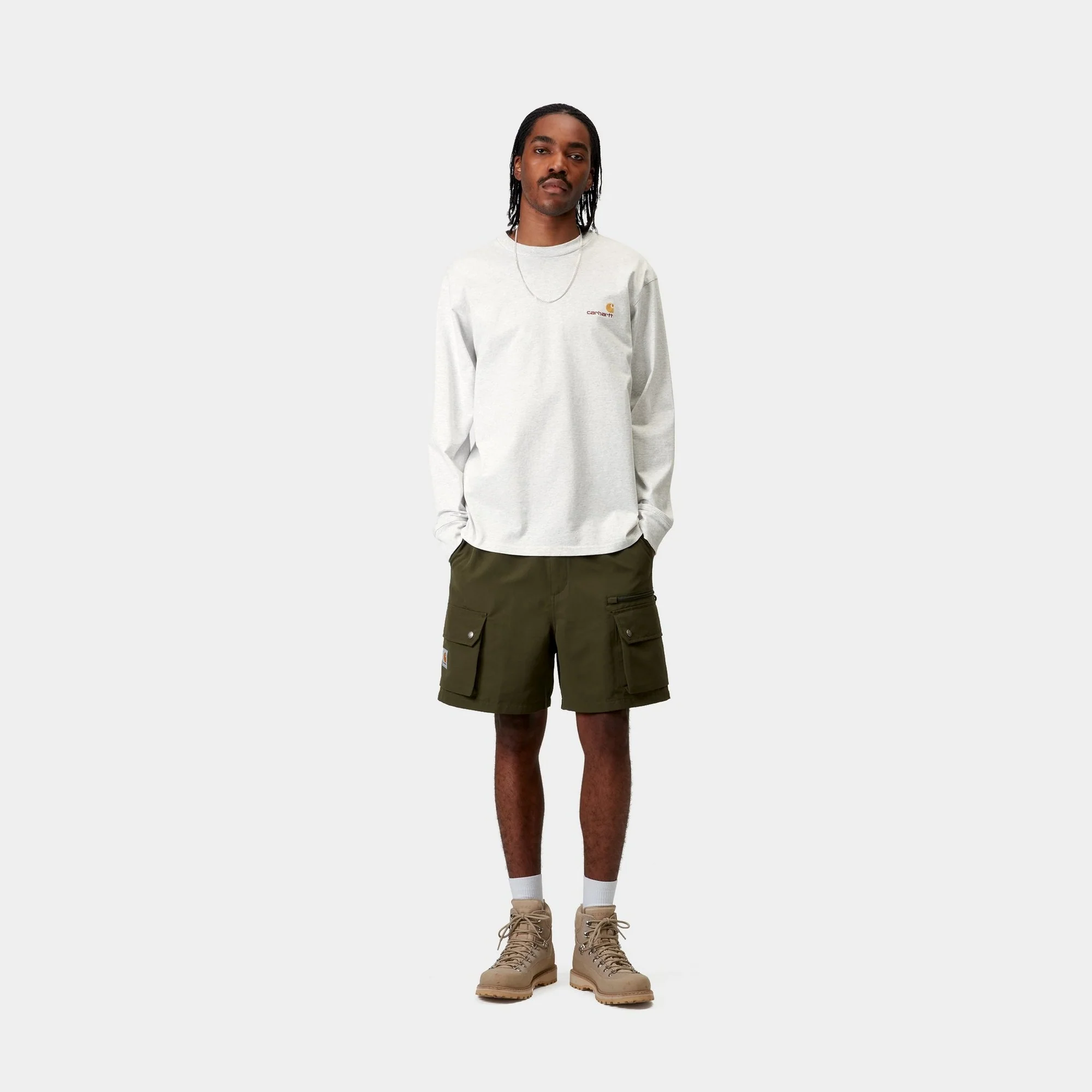 American Script Long Sleeve T-Shirt | Ash Heather