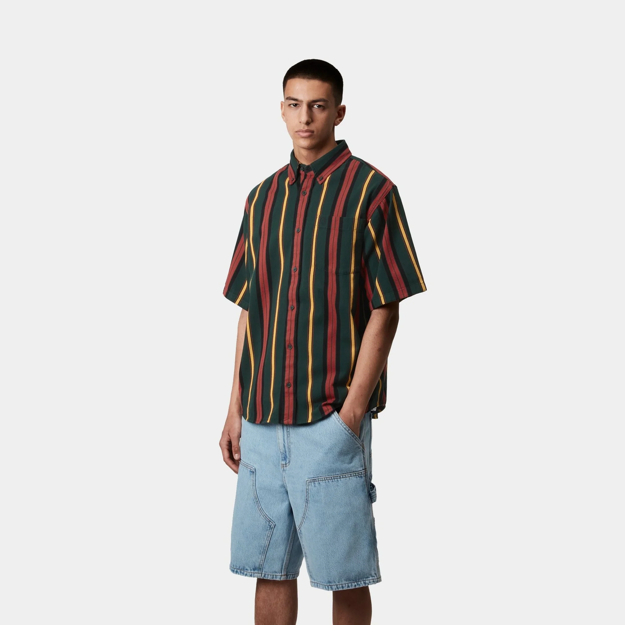 Jarrell Stripe Shirt | Conifer / Black