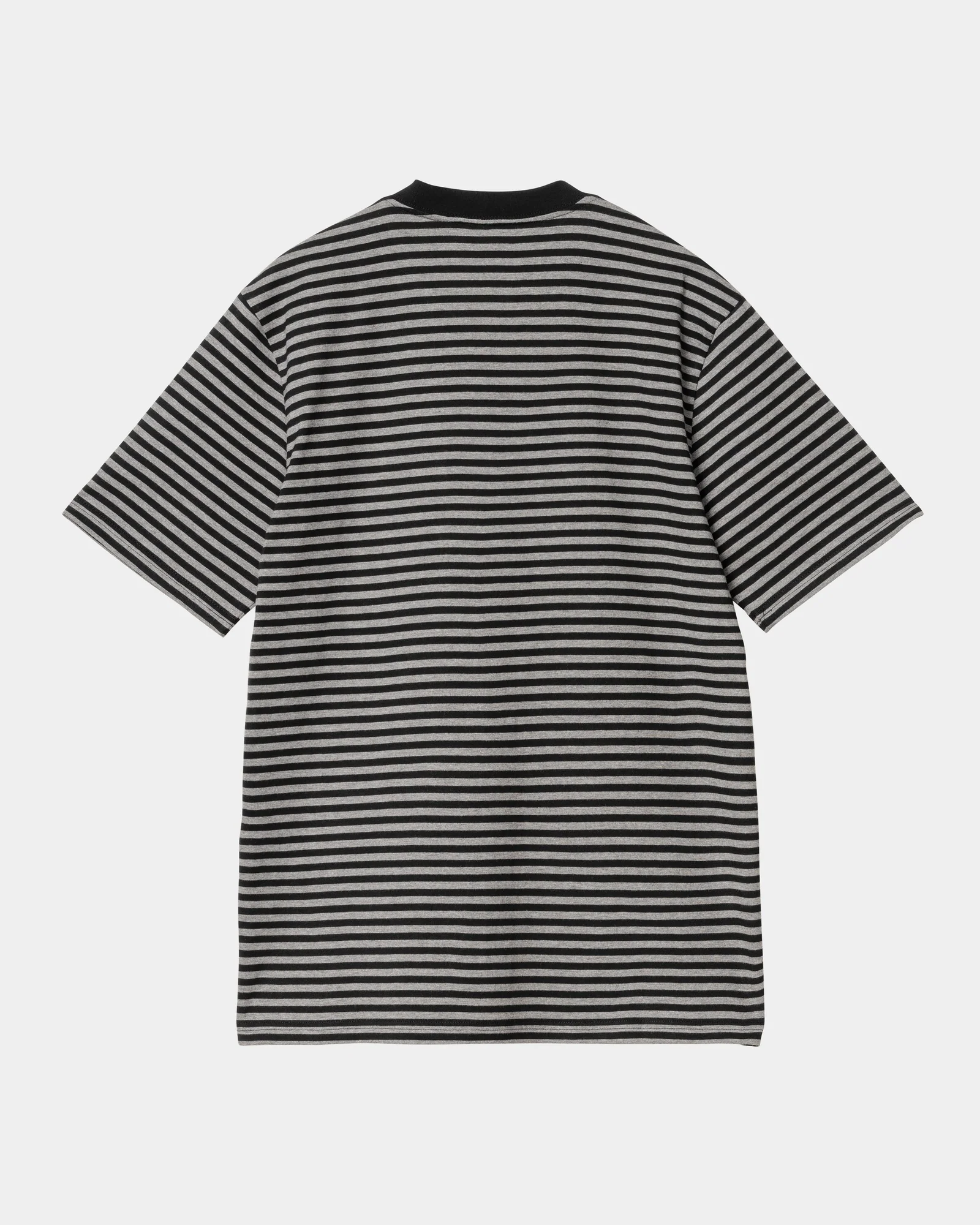 Verner Stripe Pocket T-Shirt | Black / Dark Grey Heather
