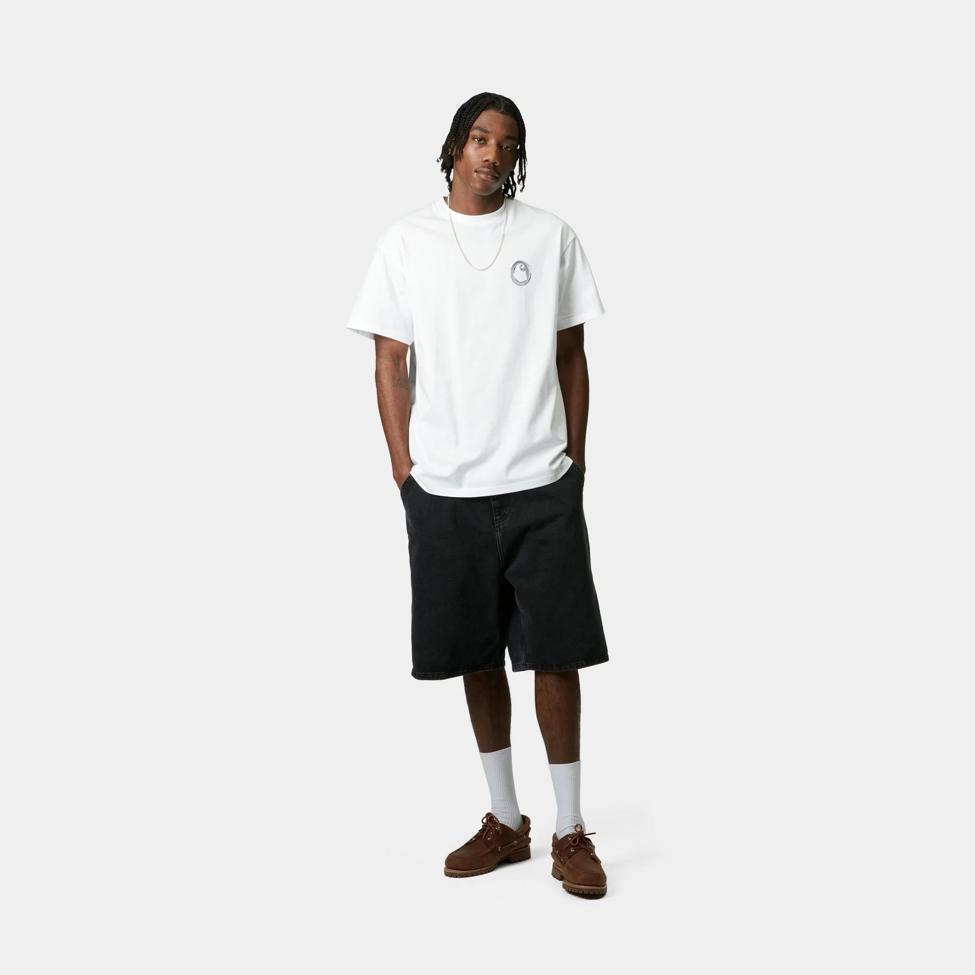 Linked Charms T-Shirt | White / Silver