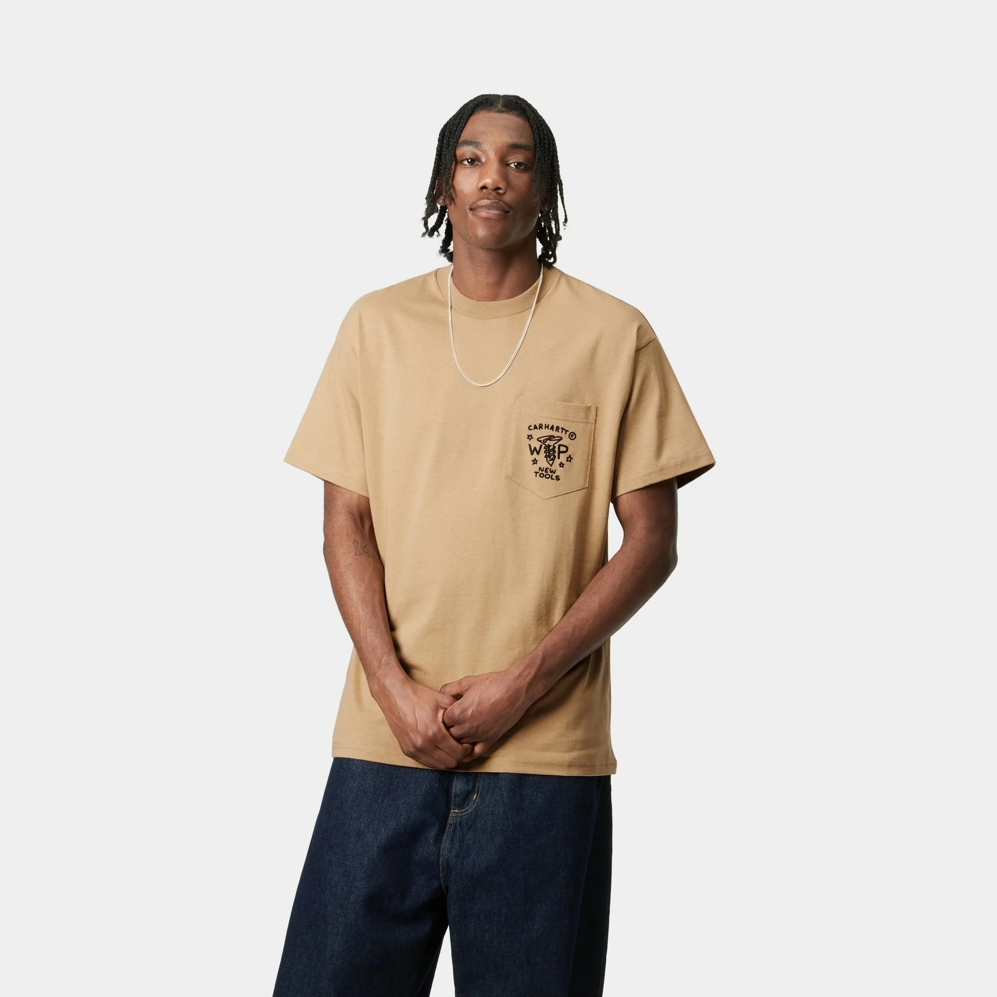 Fragments Pocket T-Shirt | Dusty Hamilton Brown / Black