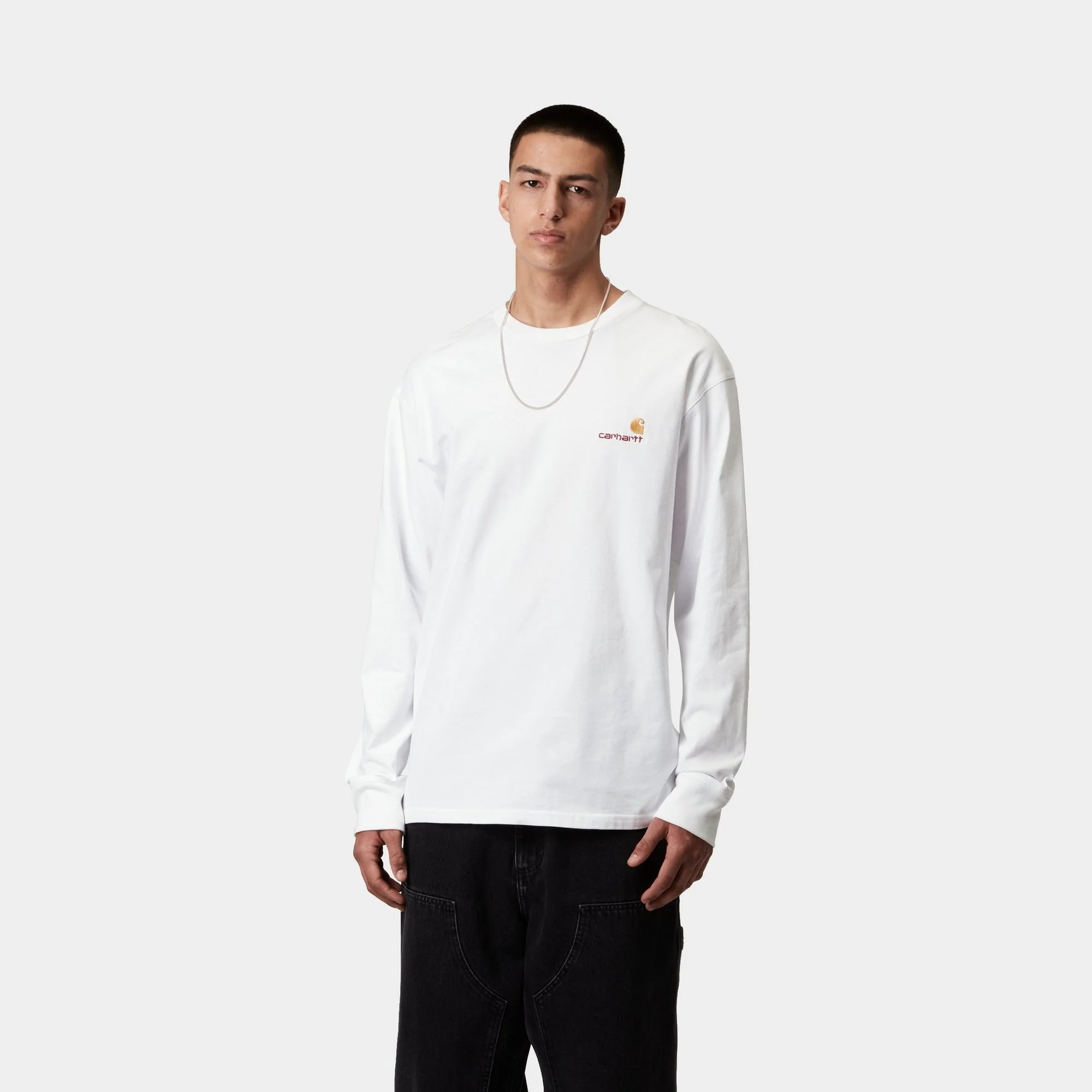 American Script Long Sleeve T-Shirt | White