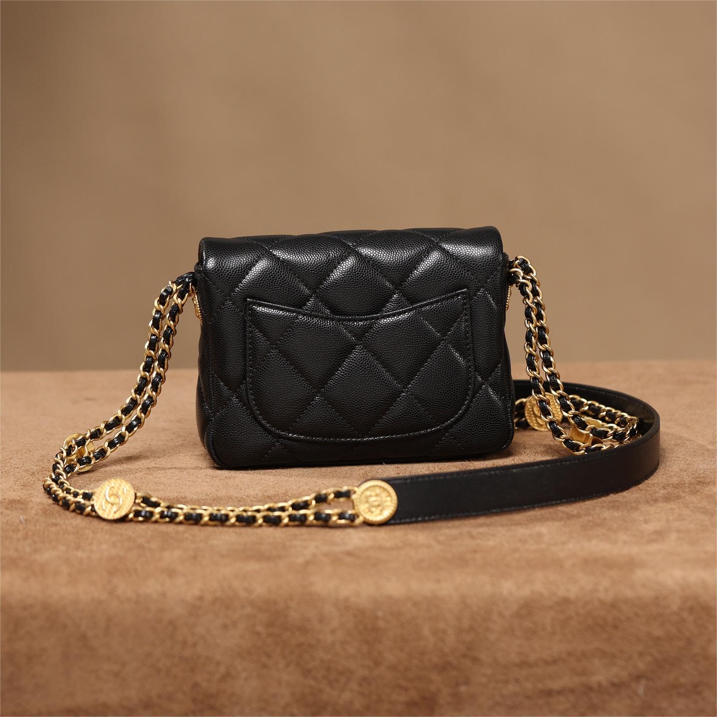 Chanel -22A Gold Bag-17cm