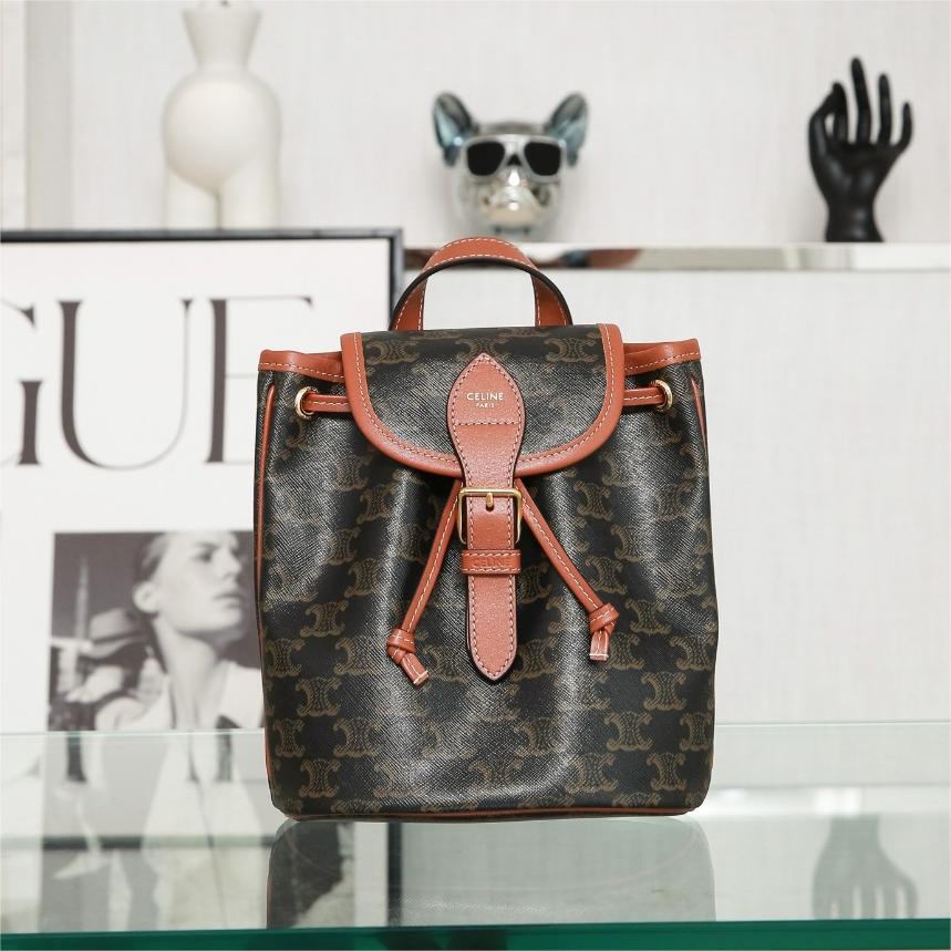CELINE-Folco Triomphe Canvas-17cm
