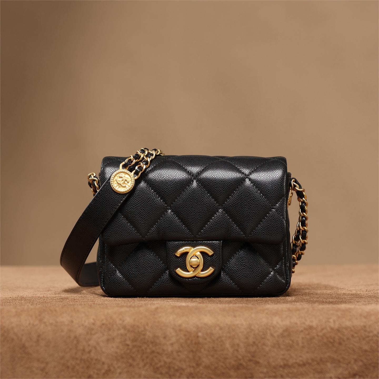 Chanel -22A Gold Bag-17cm