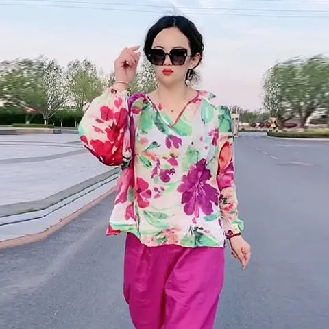 Set Dua Potong Sutra Longgar Fashion