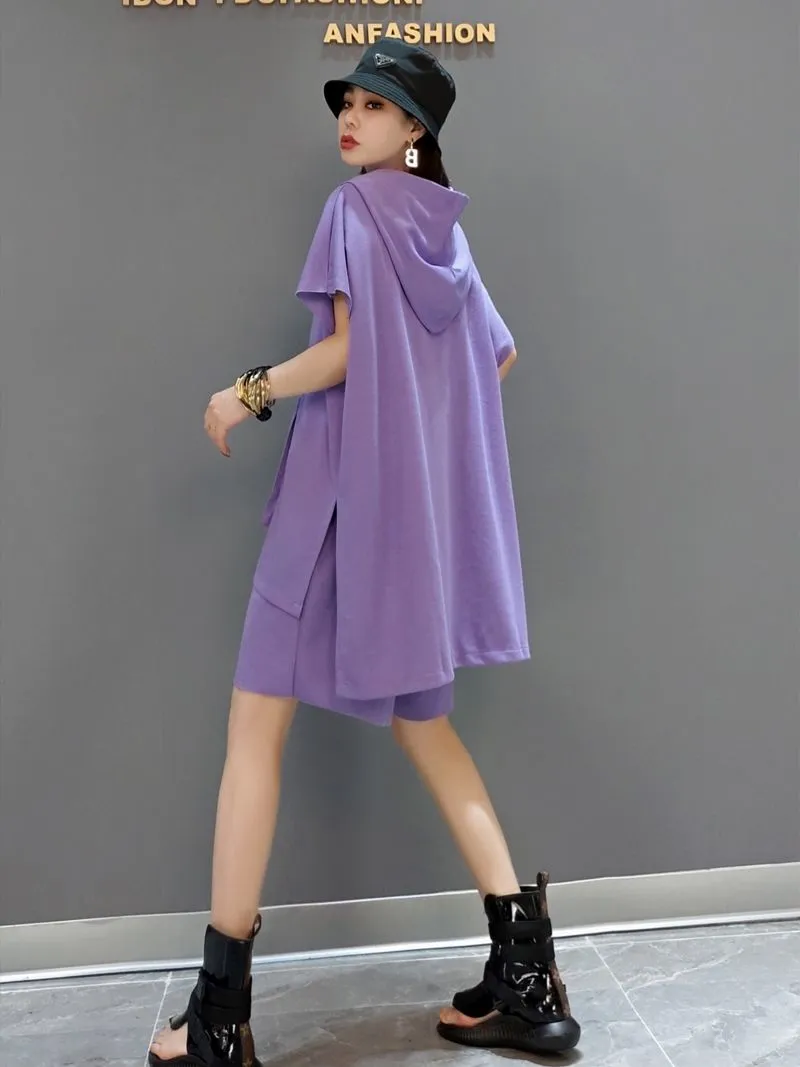 Setelan Olahraga Dua Potong Katun Besar Ekstra Besar