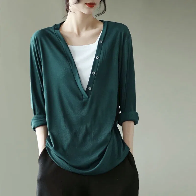 Katun Fashion Fake Two Piece T-Shirt