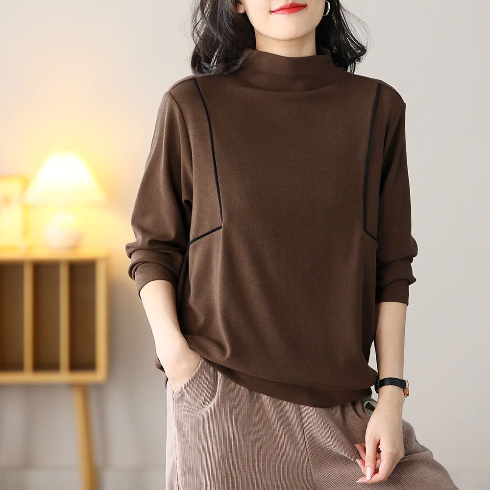 Warna murni sweter liar longgar