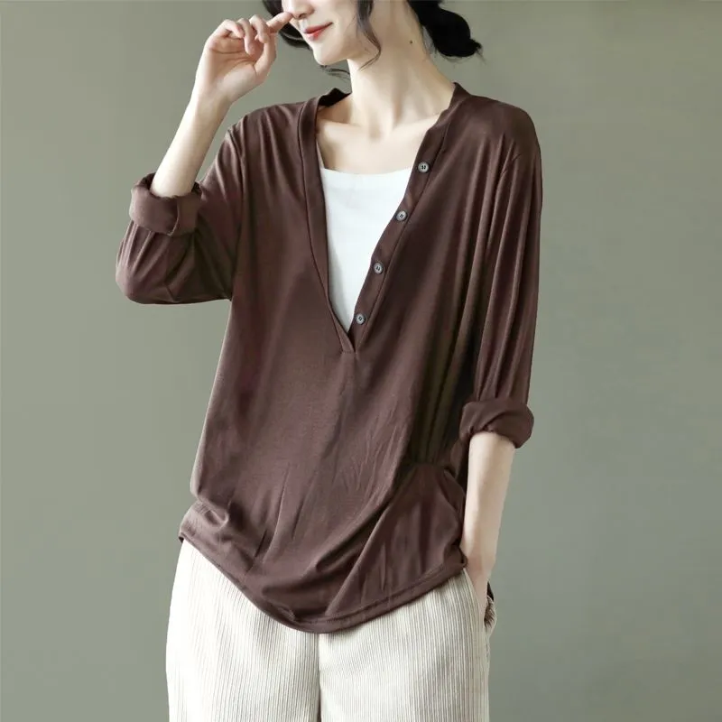 Katun Fashion Fake Two Piece T-Shirt