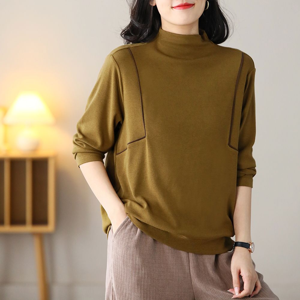 Warna murni sweter liar longgar