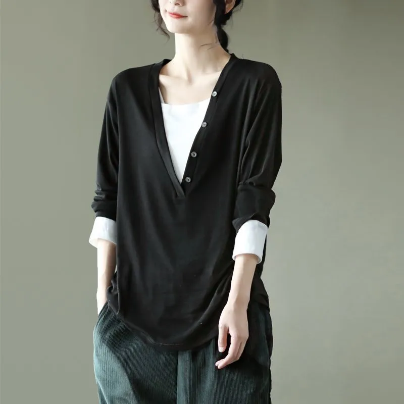 Katun Fashion Fake Two Piece T-Shirt