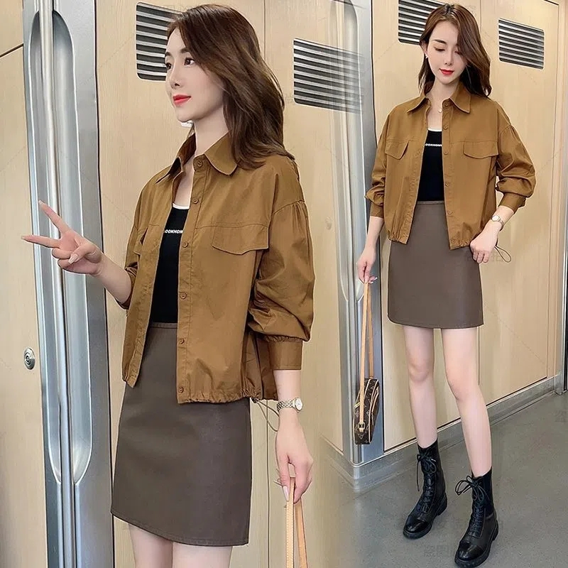 Mantel parit kerah serut fashion wanita