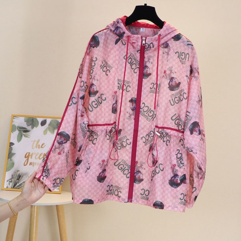 Wanita Longgar Berkerudung Bernapas Jaket Pelindung Matahari