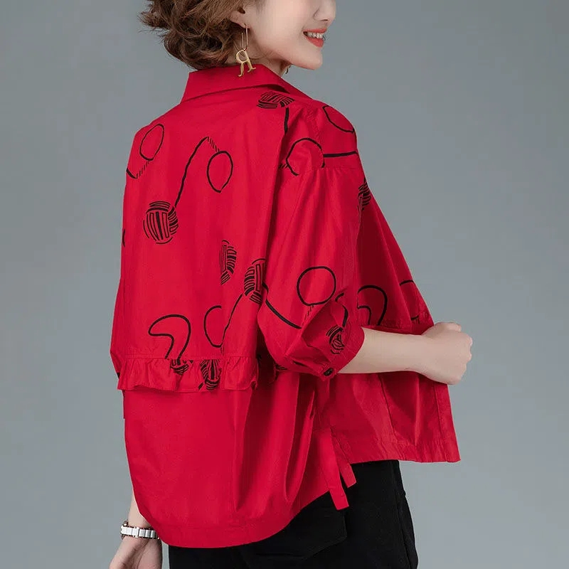 Jaket Kemeja Kasual Longgar Wanita Ukuran Besar