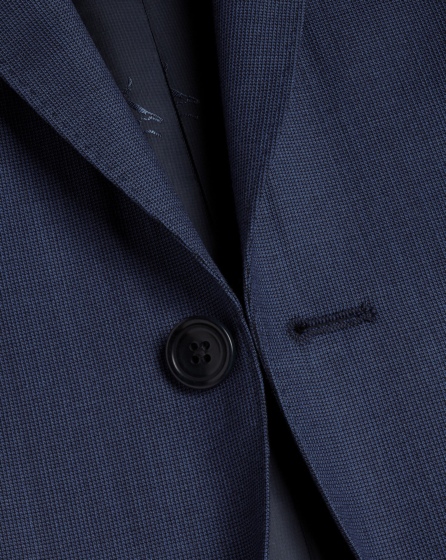 Italian Luxury Textured Suit Jacket - Indigo Blue