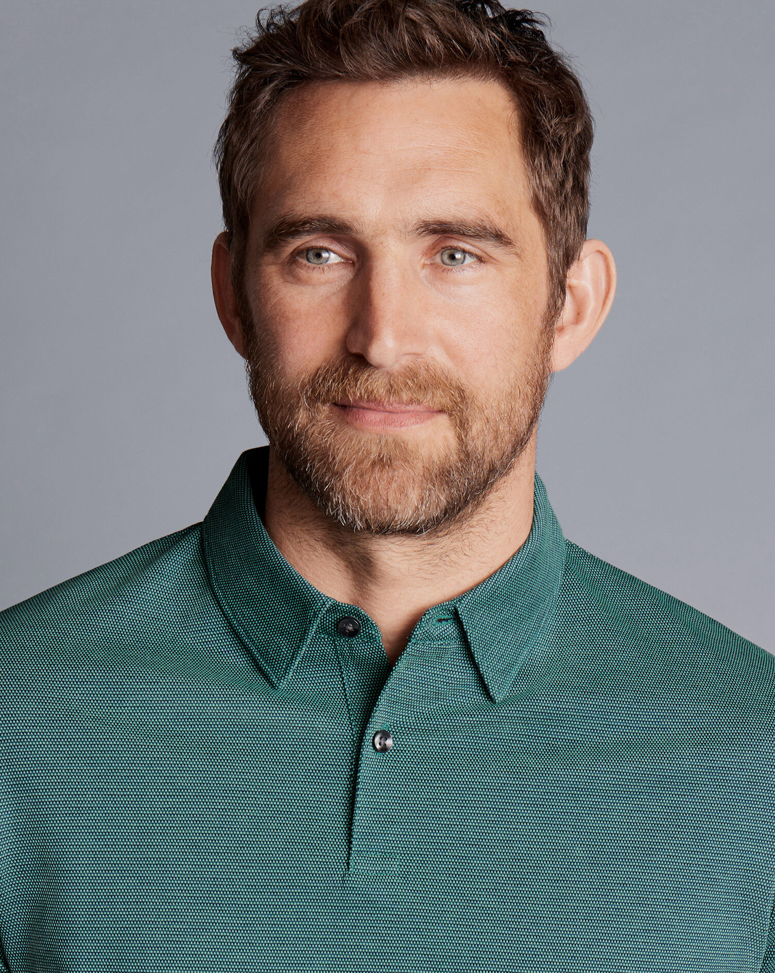 Jacquard Polo - Petrol Blue