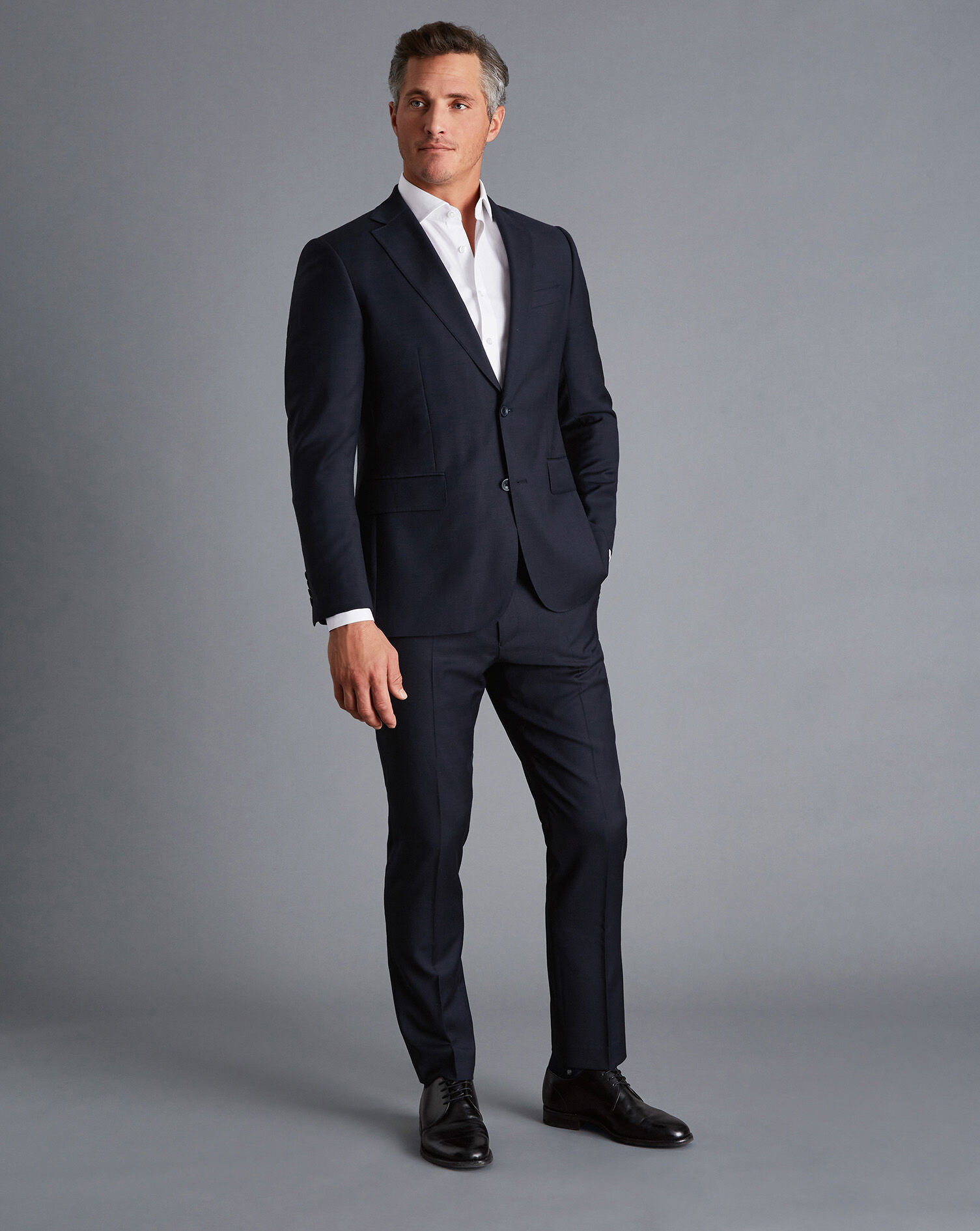 Natural Stretch Twill Suit Pants - Navy