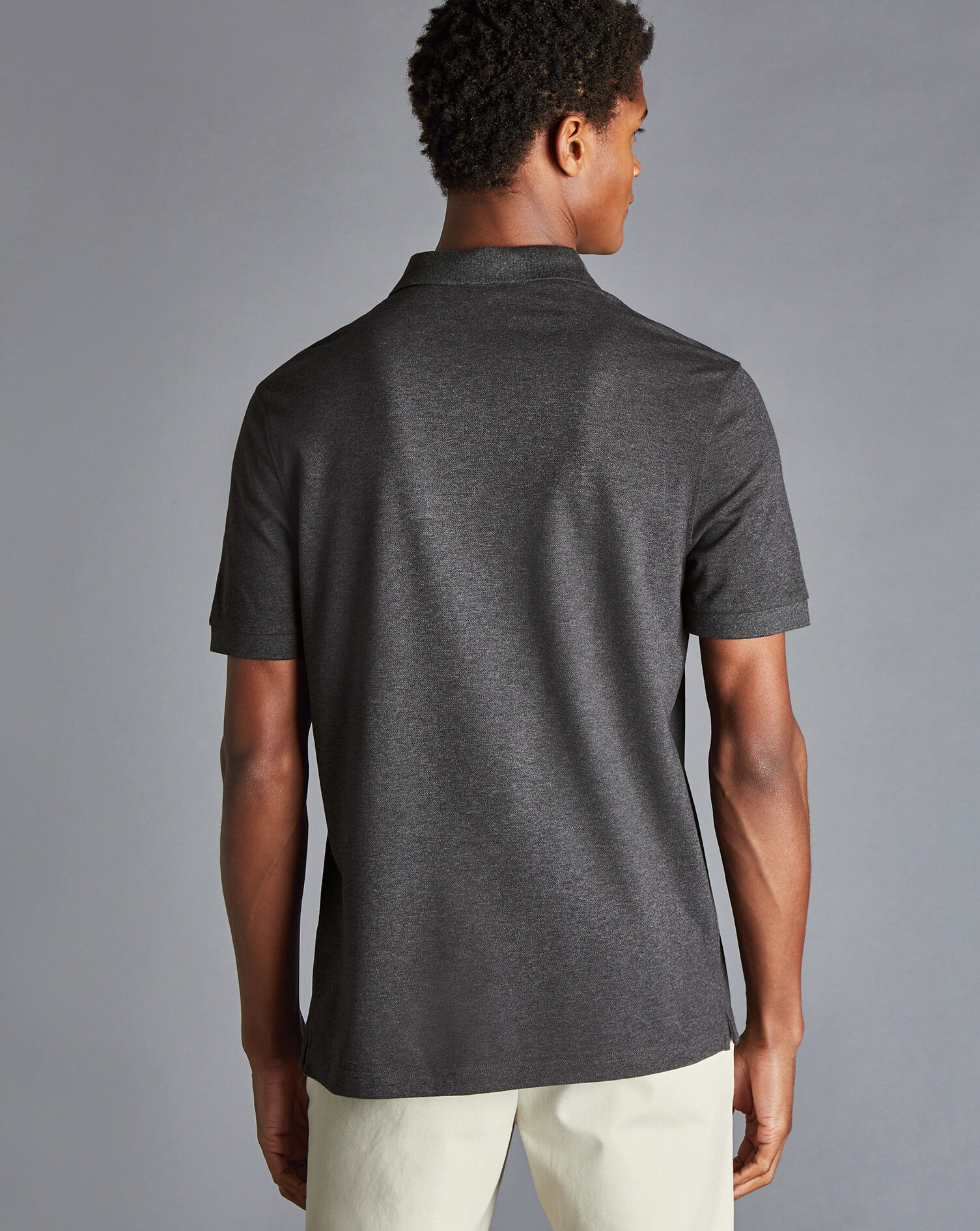 Tyrwhitt Pique Polo - Dark Grey Marl
