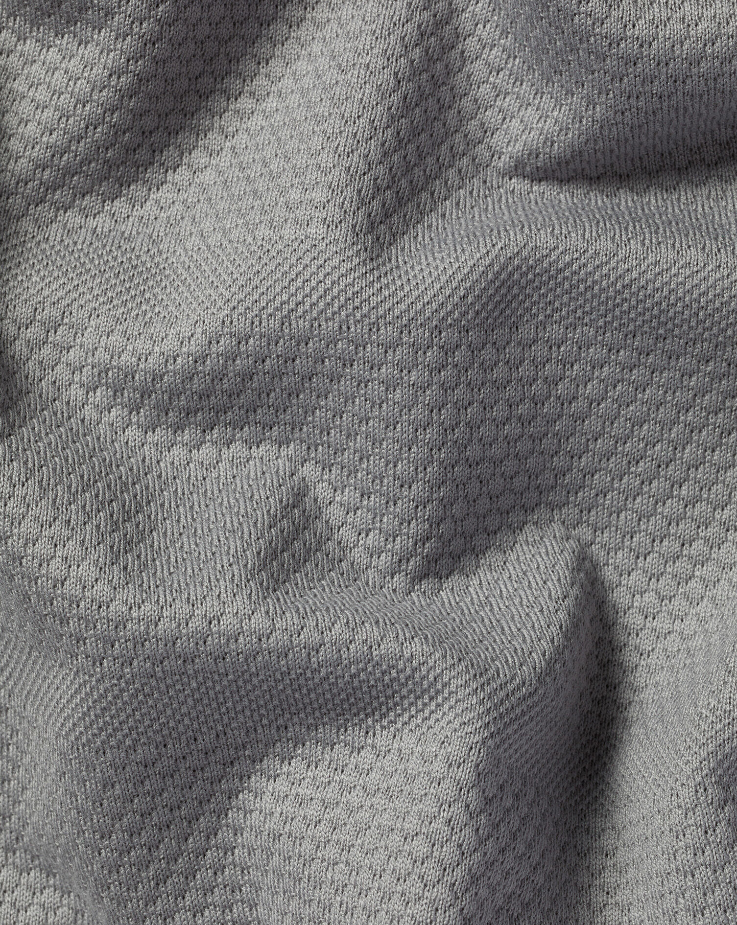 Popcorn Textured Tyrwhitt Cool Zip-Neck Polo - Silver Grey