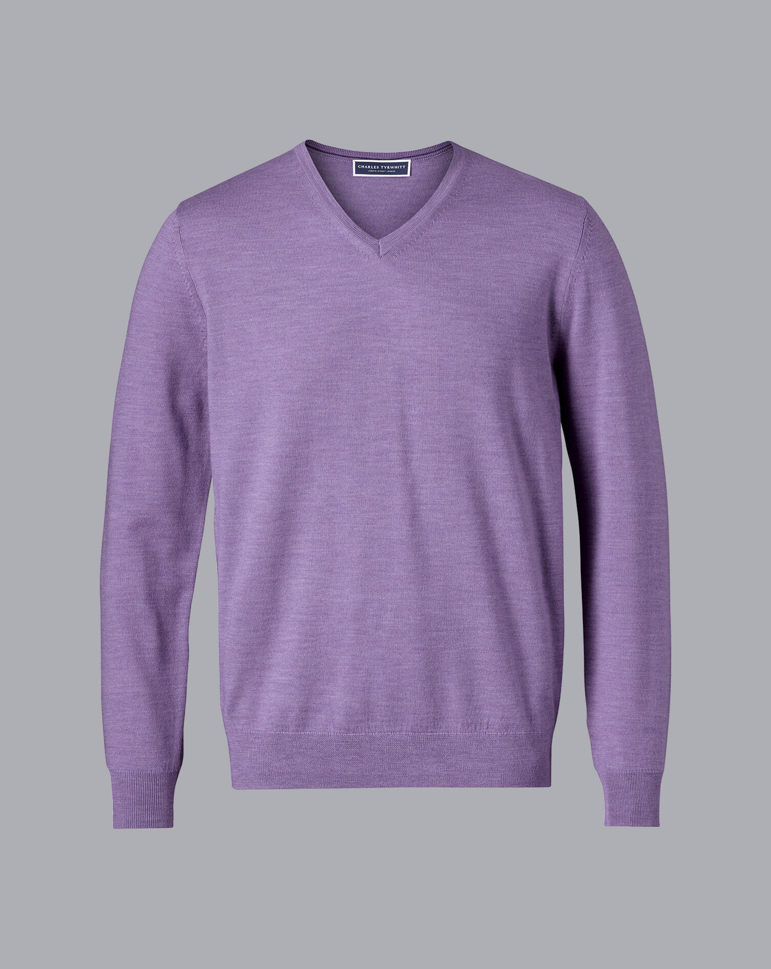 Merino V-Neck Sweater - Lavender Purple
