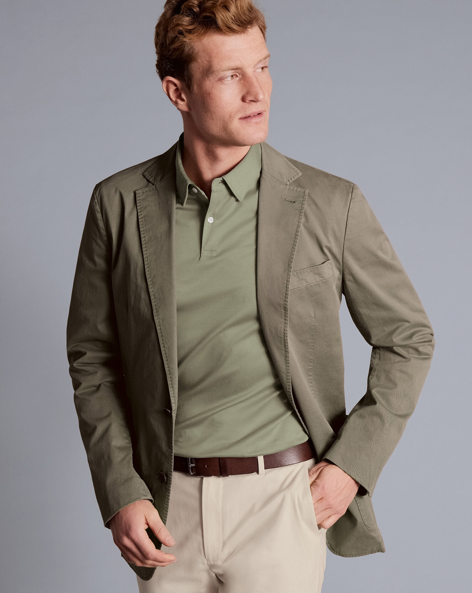 Smart Jersey Polo - Sage Green