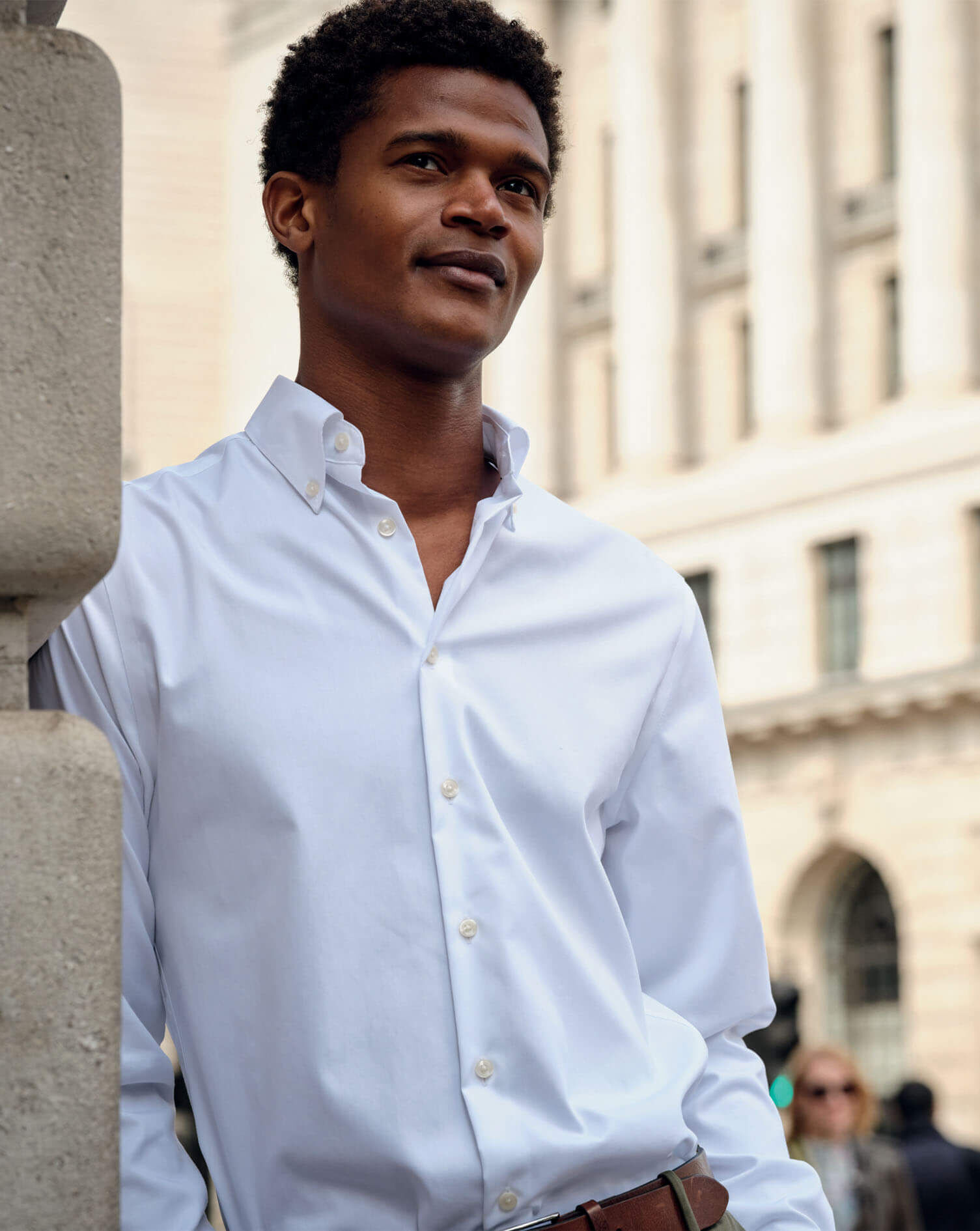 Button-Down Collar Non-Iron Shirt - White