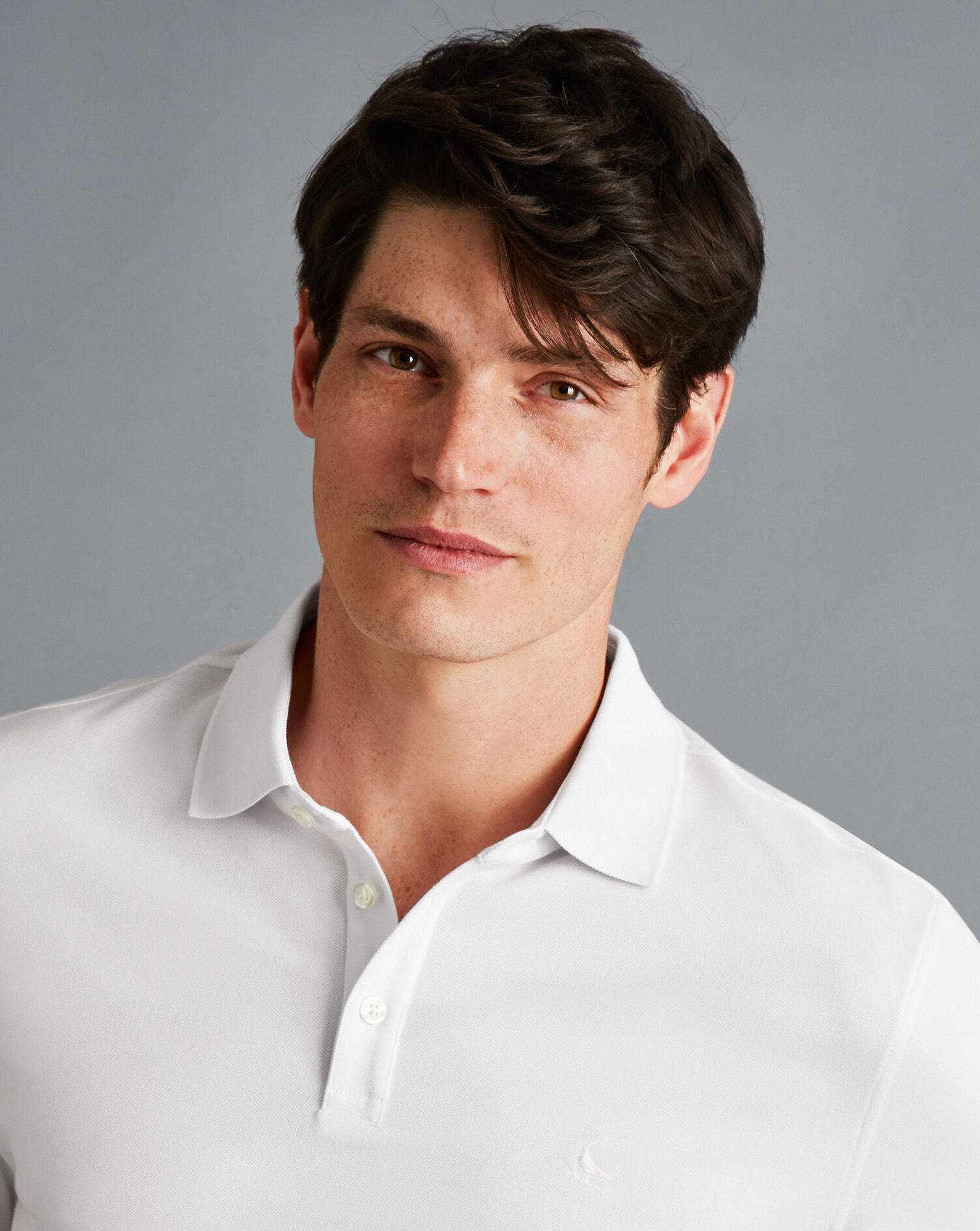 Tyrwhitt Long Sleeve Pique Polo - White