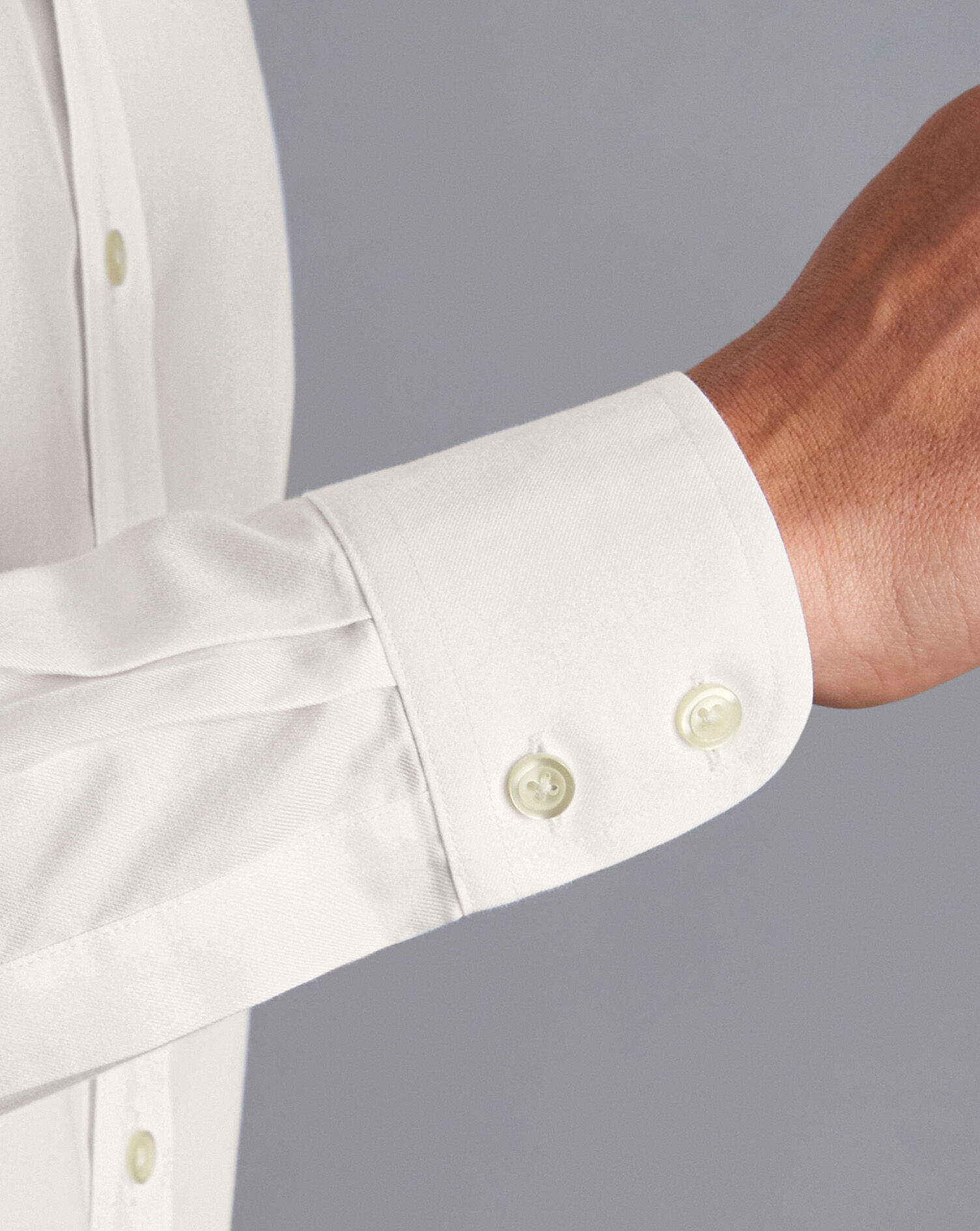 Non-Iron Twill Shirt - Ivory White