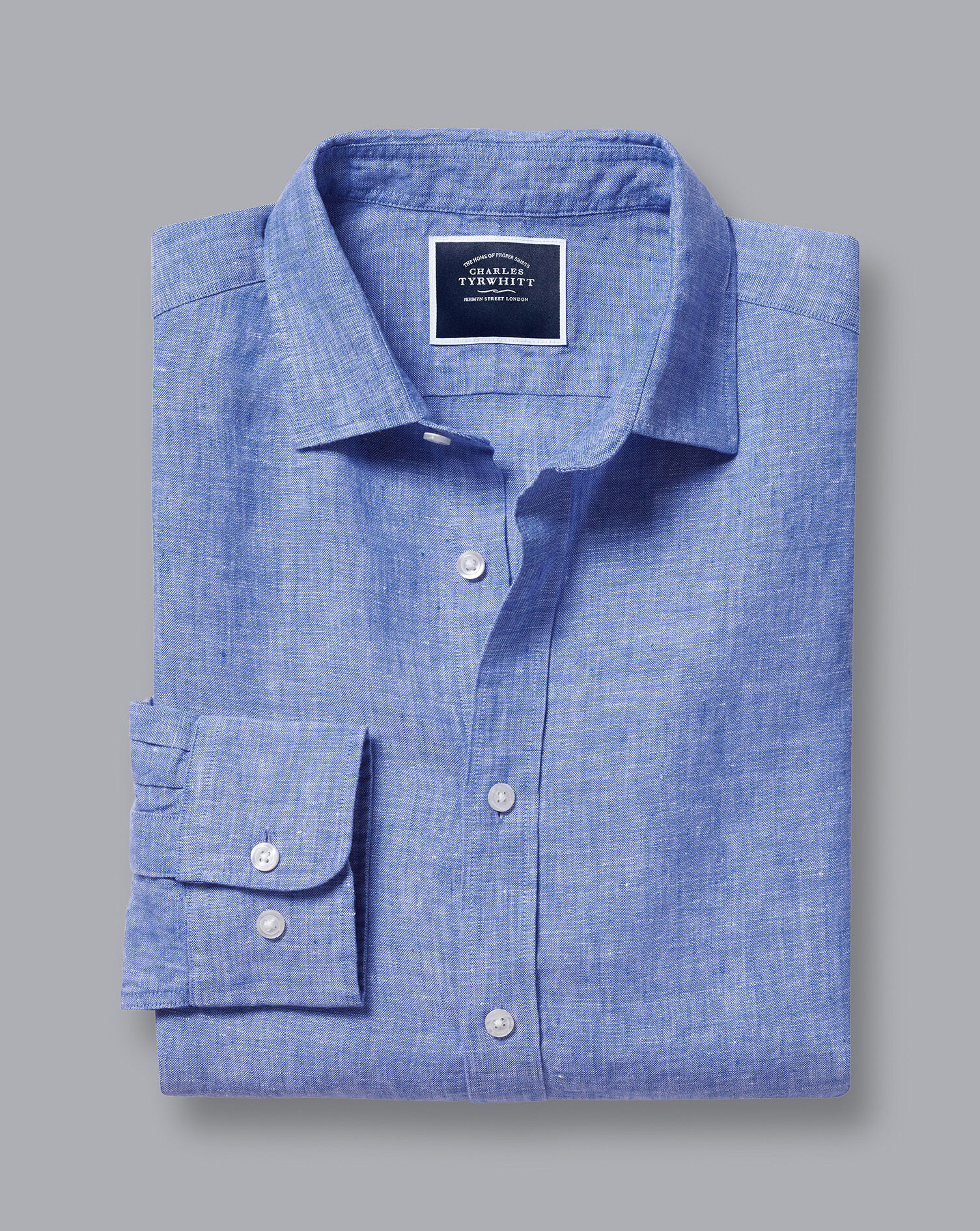 Pure Linen Shirt - Cobalt Blue