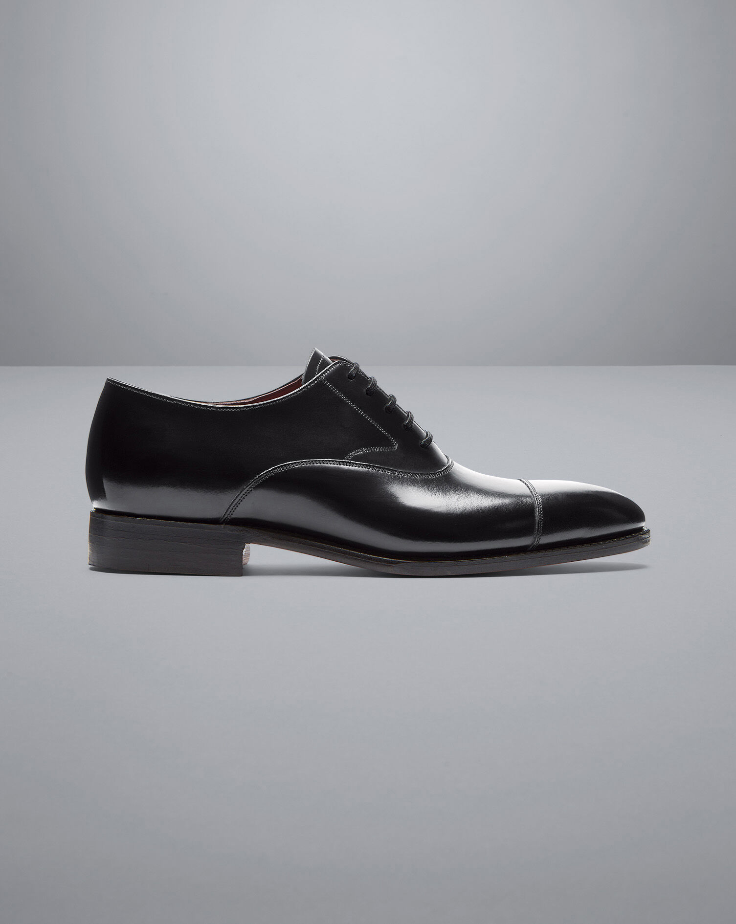 Made in England High-Shine Leather Oxford Shoes - Black