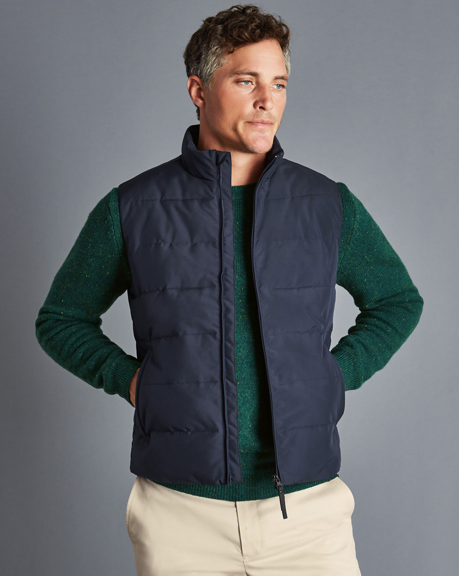 Quilted Vest - Navy