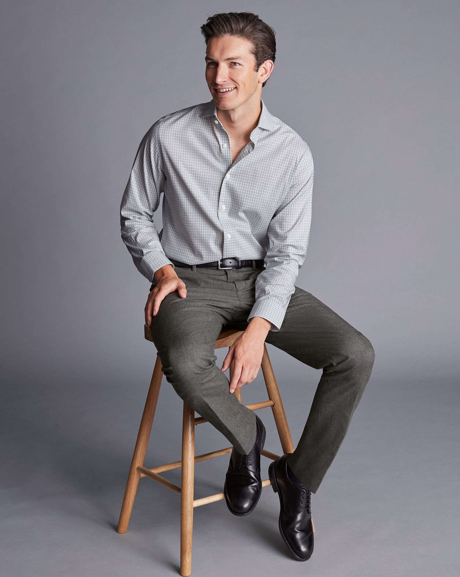 Smart Cotton Stretch Pants - Dark Grey