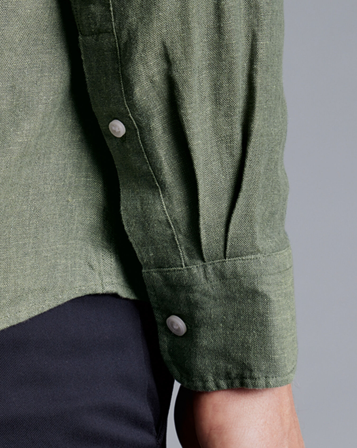 Pure Linen Shirt - Olive Green