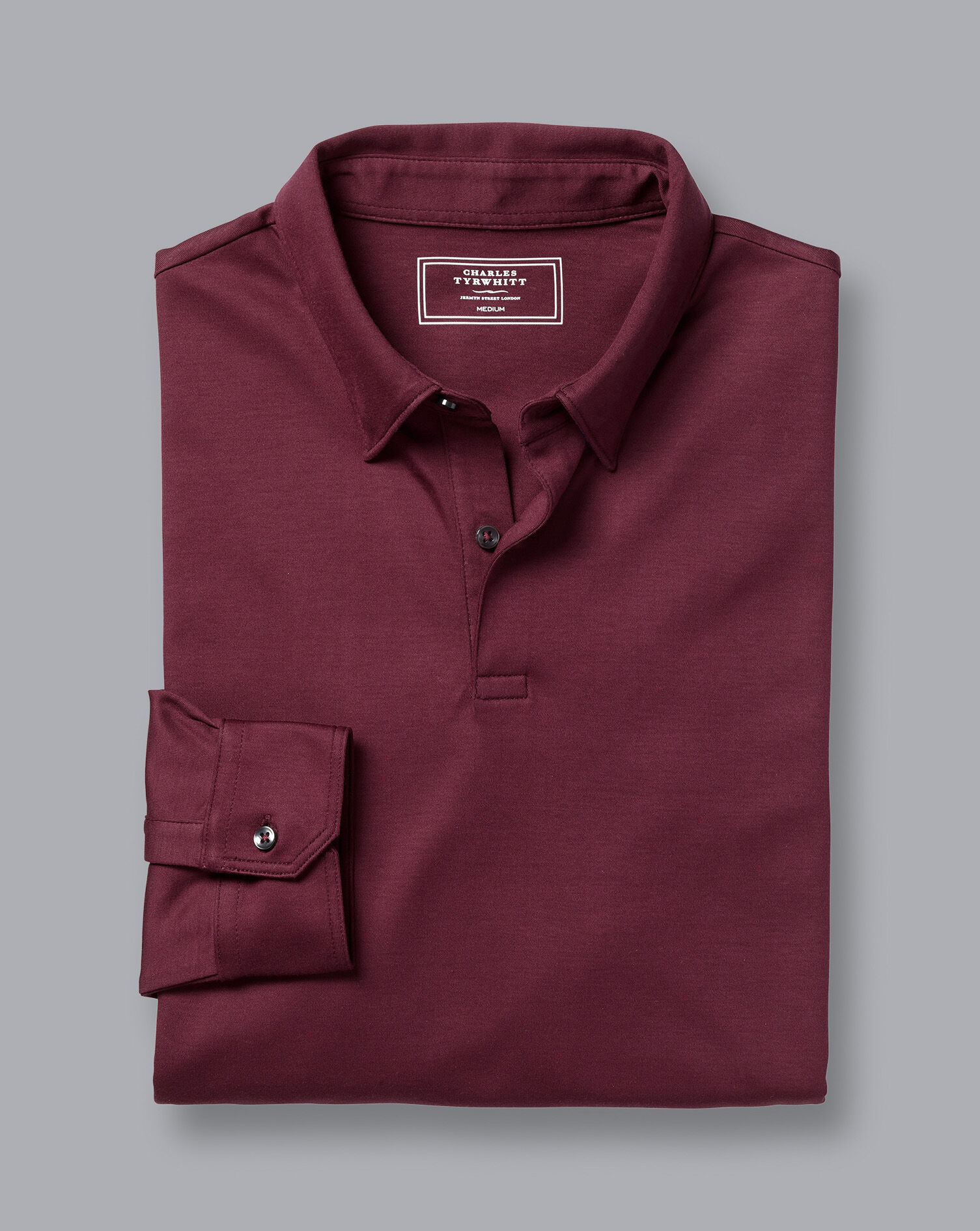 Smart Long Sleeve Jersey Polo - Wine