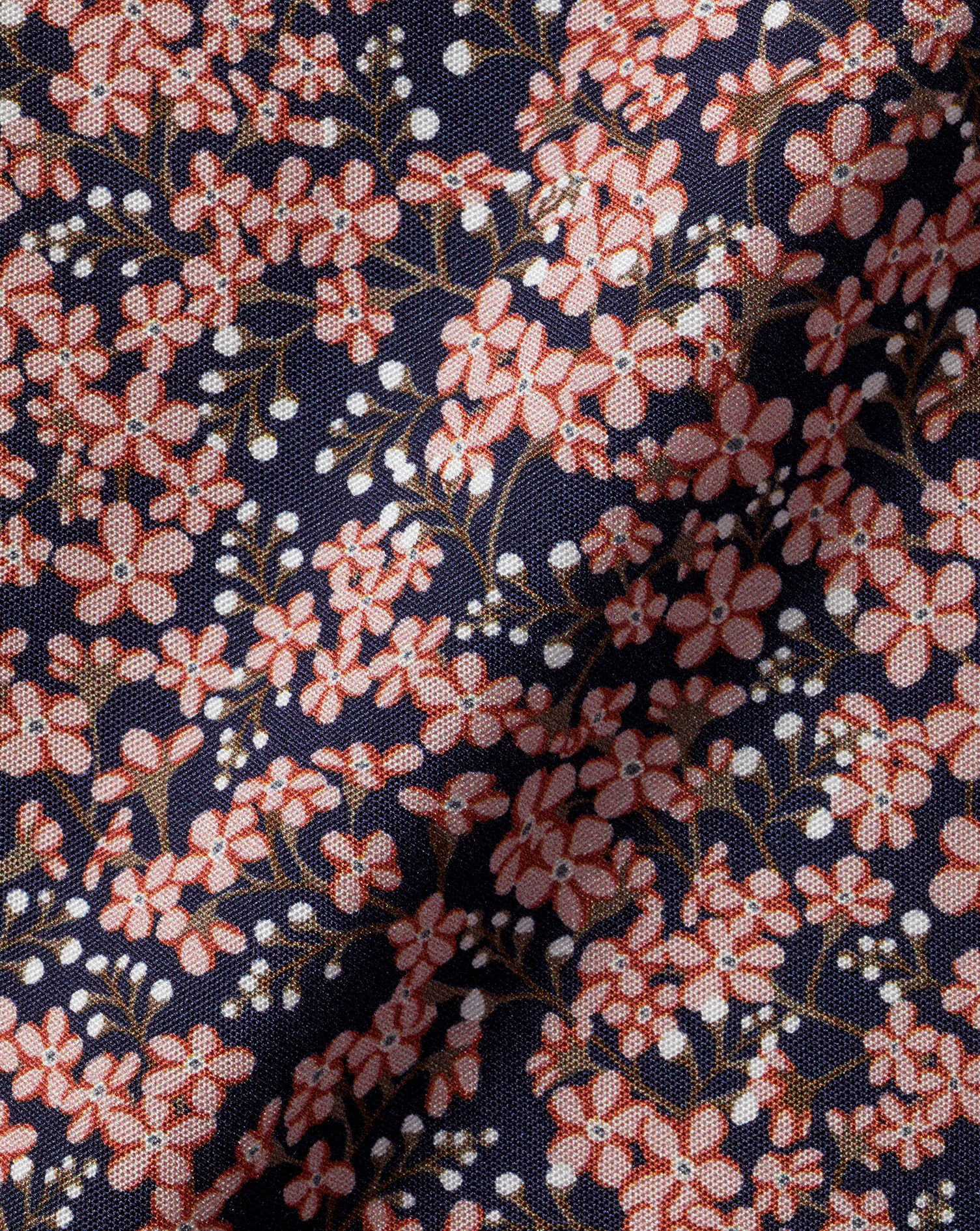 Made With Liberty Fabric Floral Print Semi-Spread Collar Shirt - Pink