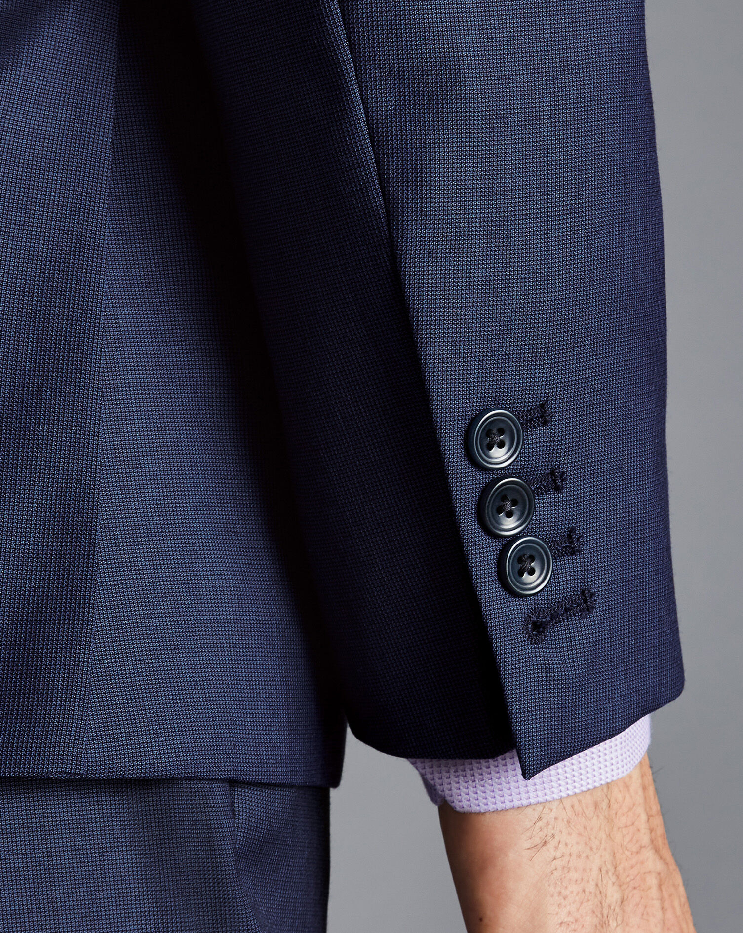Italian Luxury Textured Suit Jacket - Indigo Blue