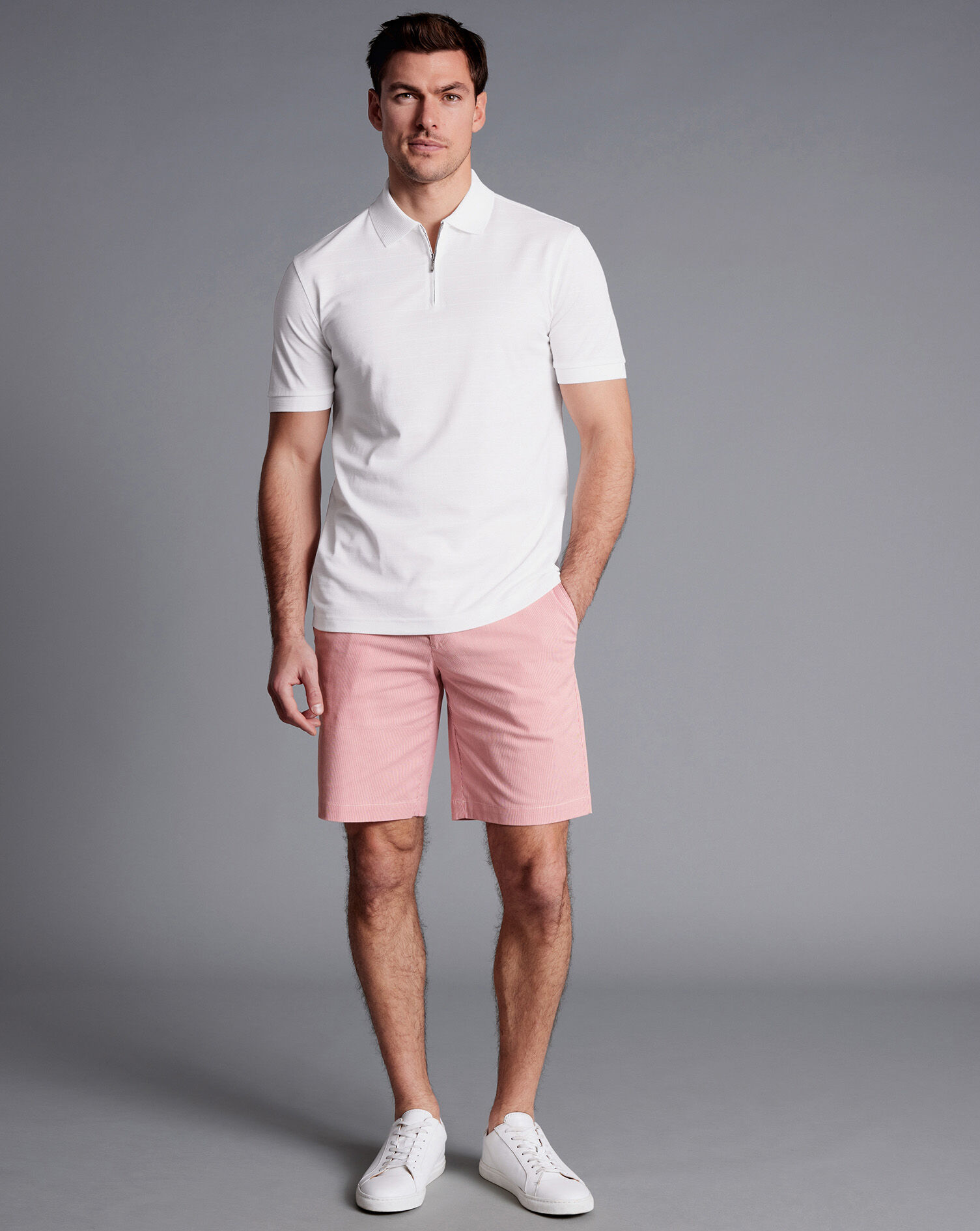 Stripe Shorts - Coral Pink